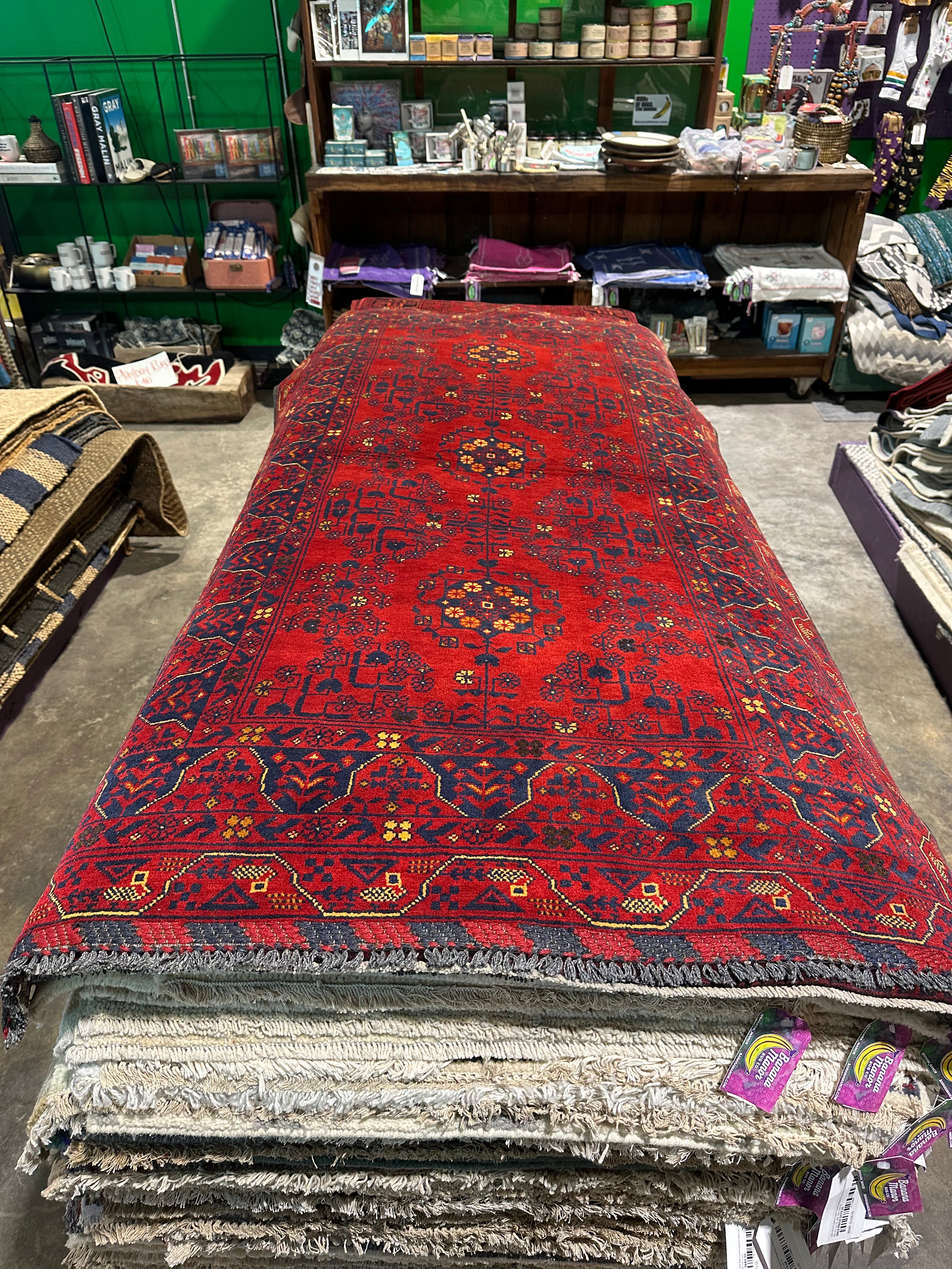 Marci Harrell 3.4x6.6 Red Afghani Khamyab Rug