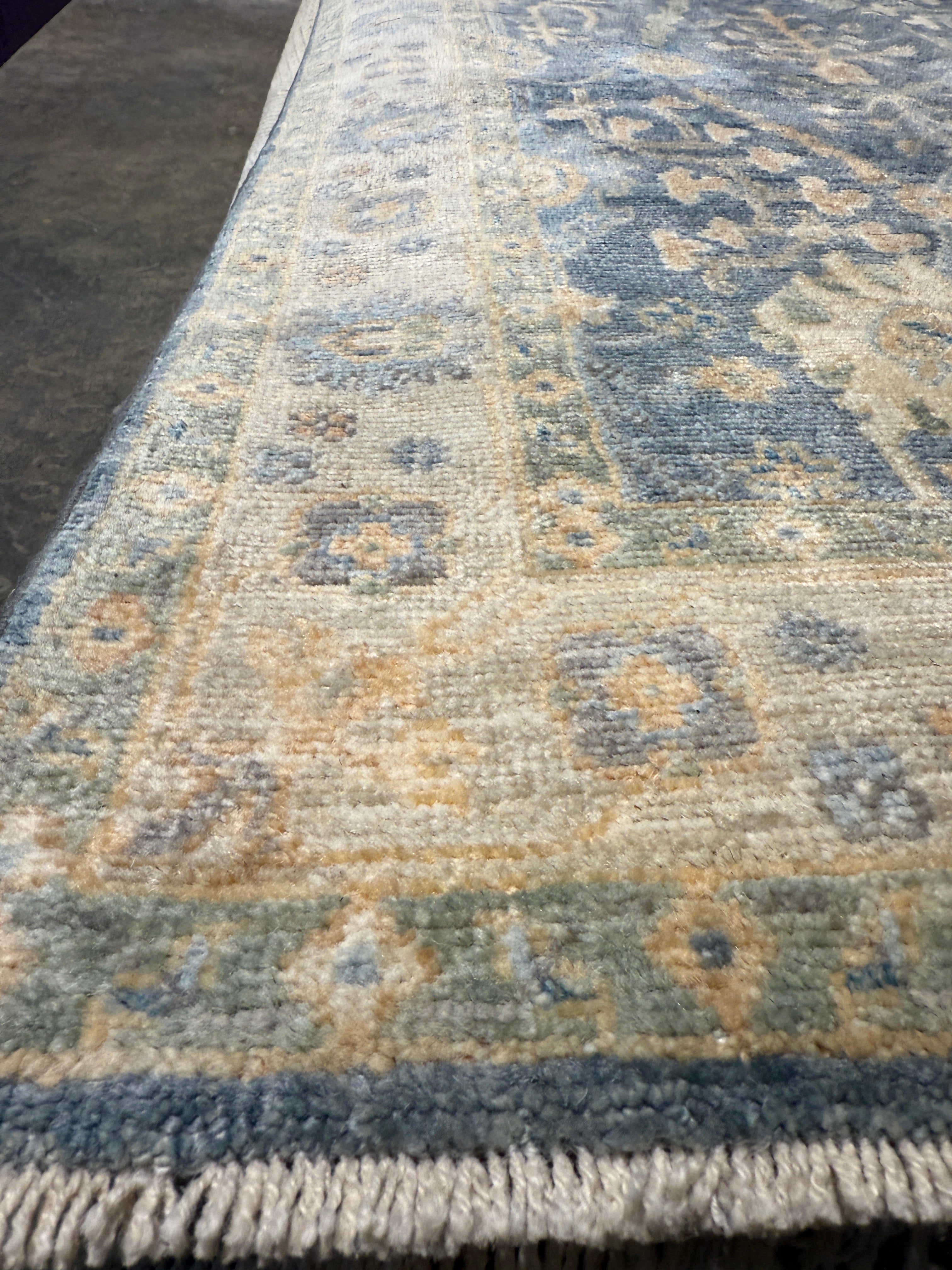 Isabella Russell 3x16.4 Blue Afghani Whitewashed Oushak Runner