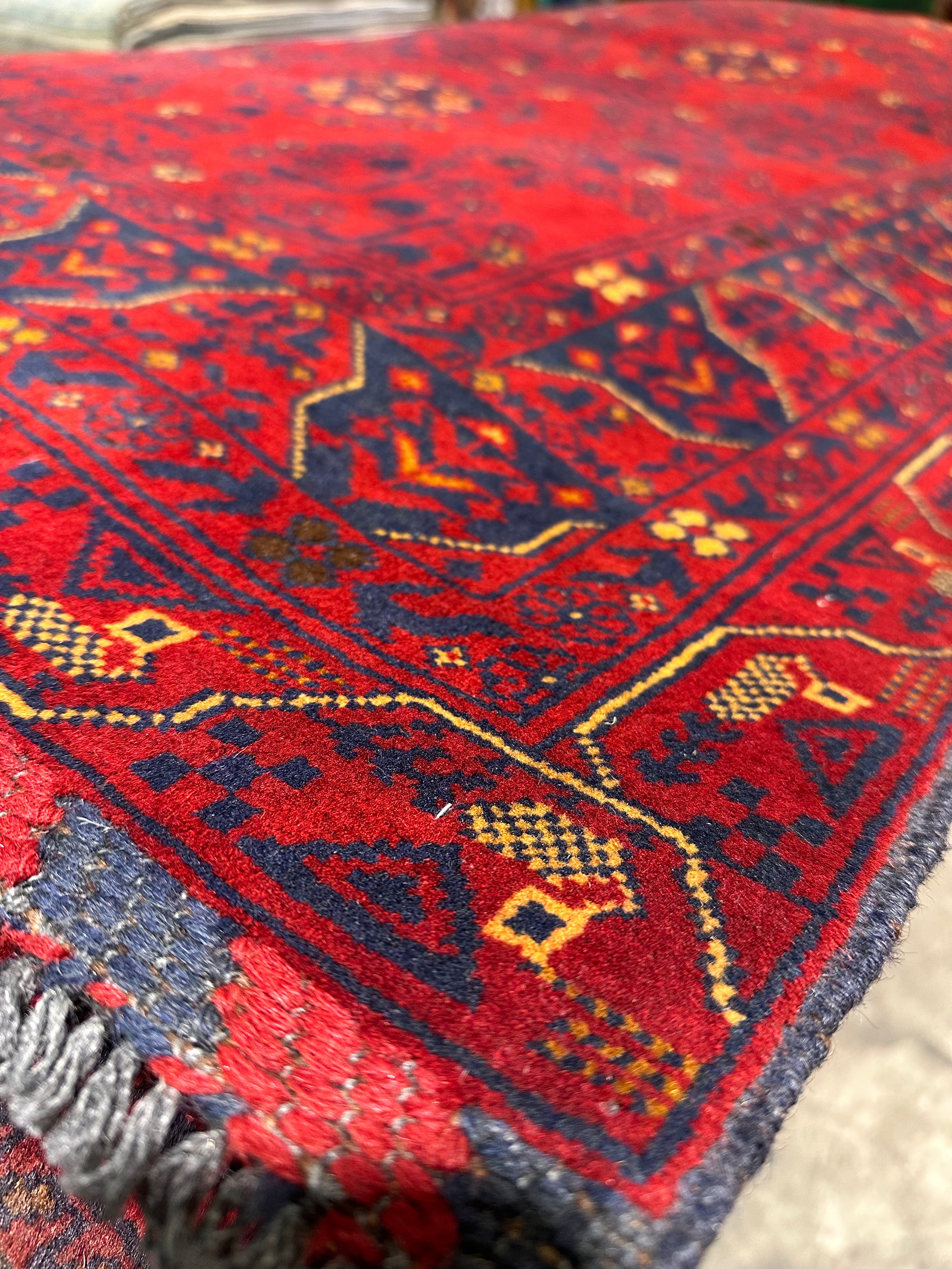Marci Harrell 3.4x6.6 Red Afghani Khamyab Rug