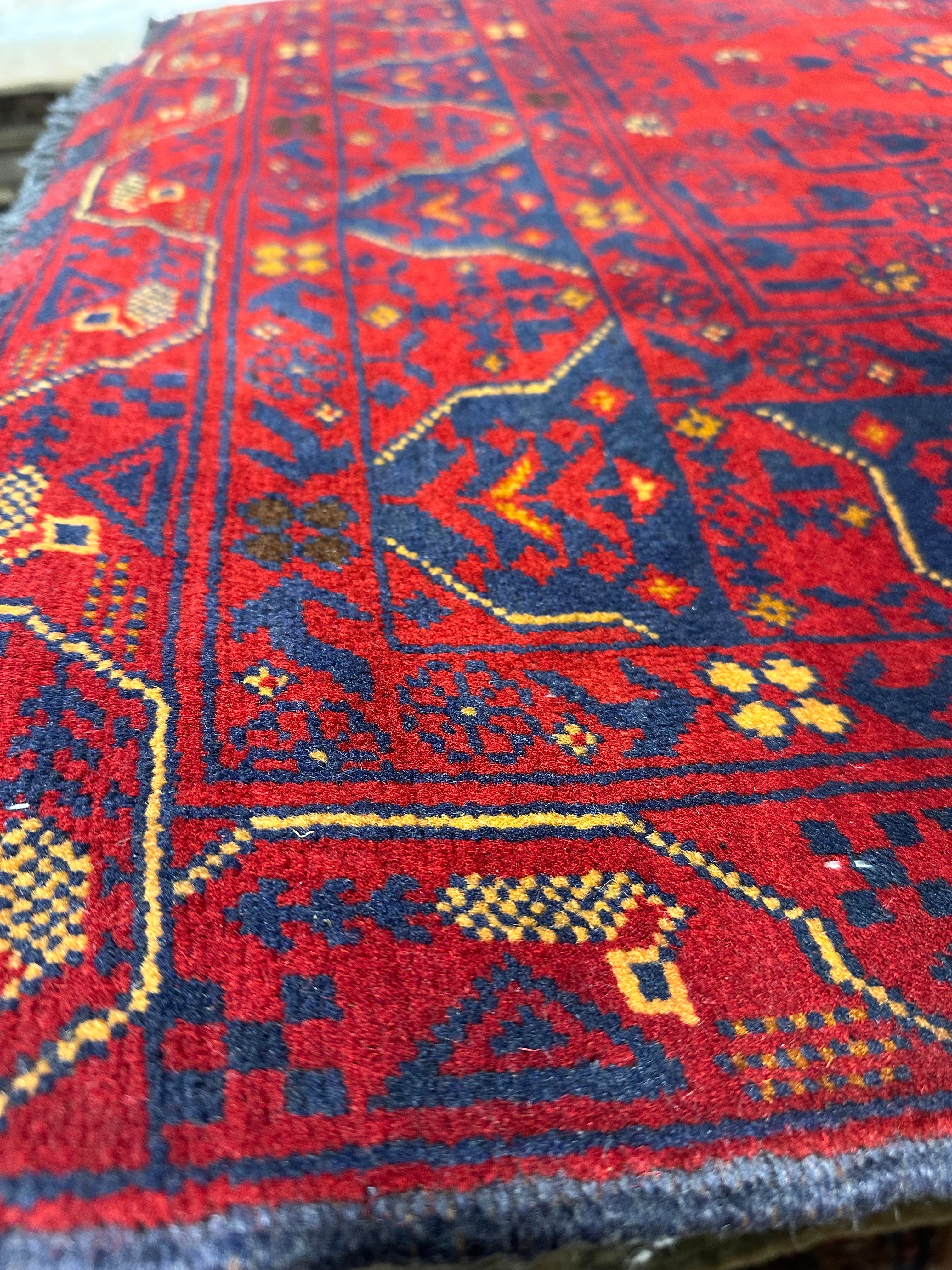 Marci Harrell 3.4x6.6 Red Afghani Khamyab Rug