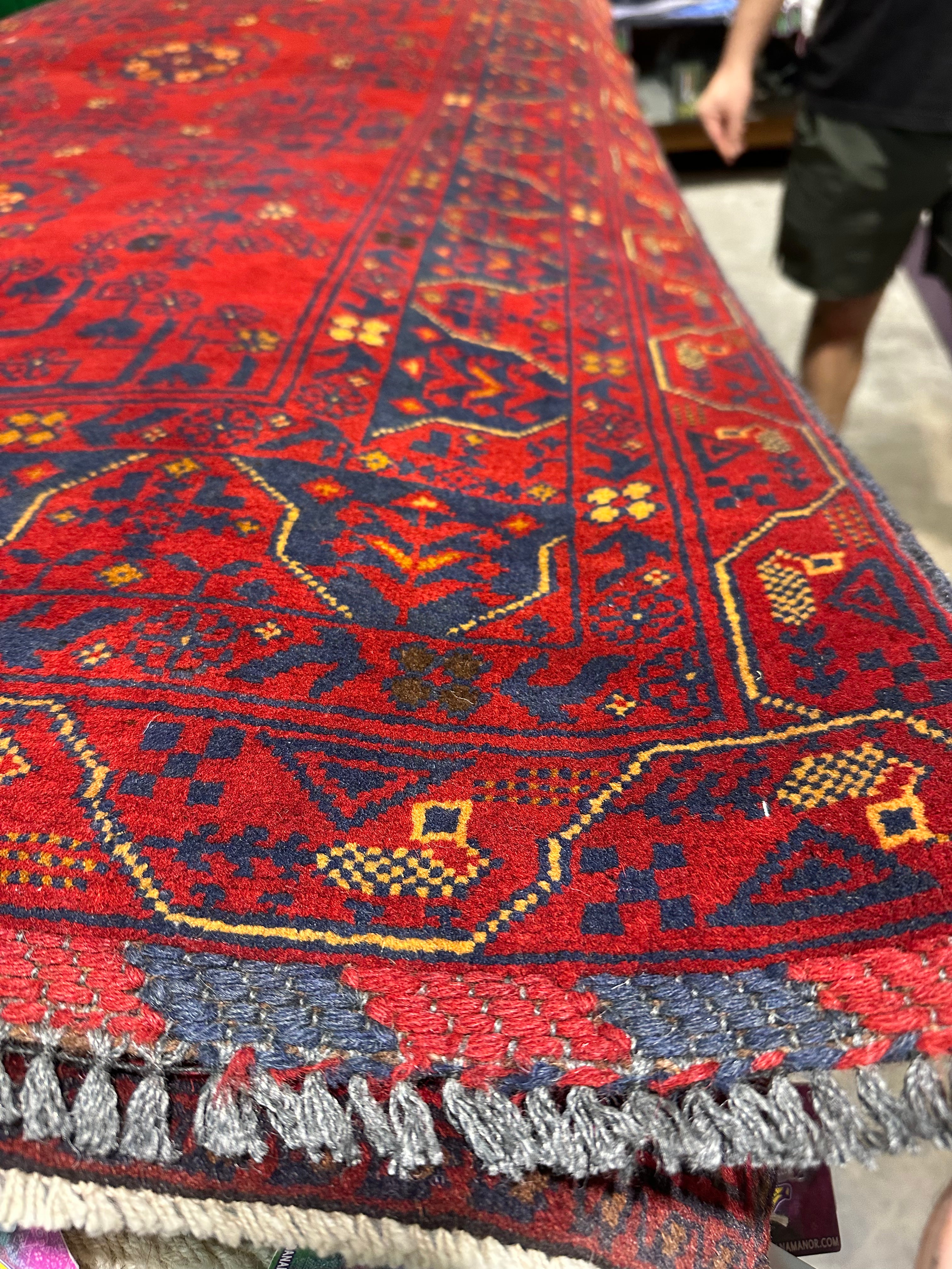 Marci Harrell 3.4x6.6 Red Afghani Khamyab Rug