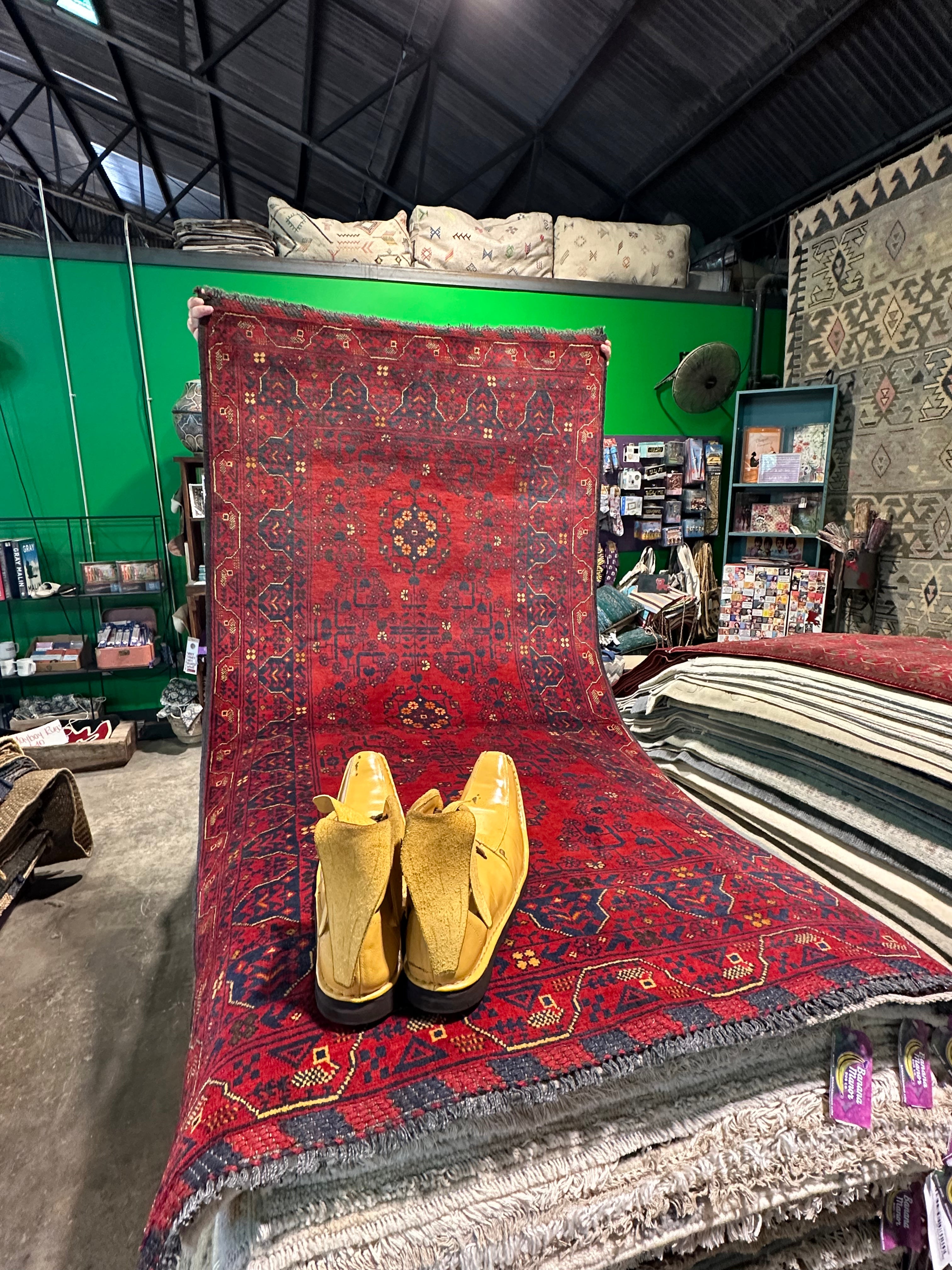 Marci Harrell 3.4x6.6 Red Afghani Khamyab Rug