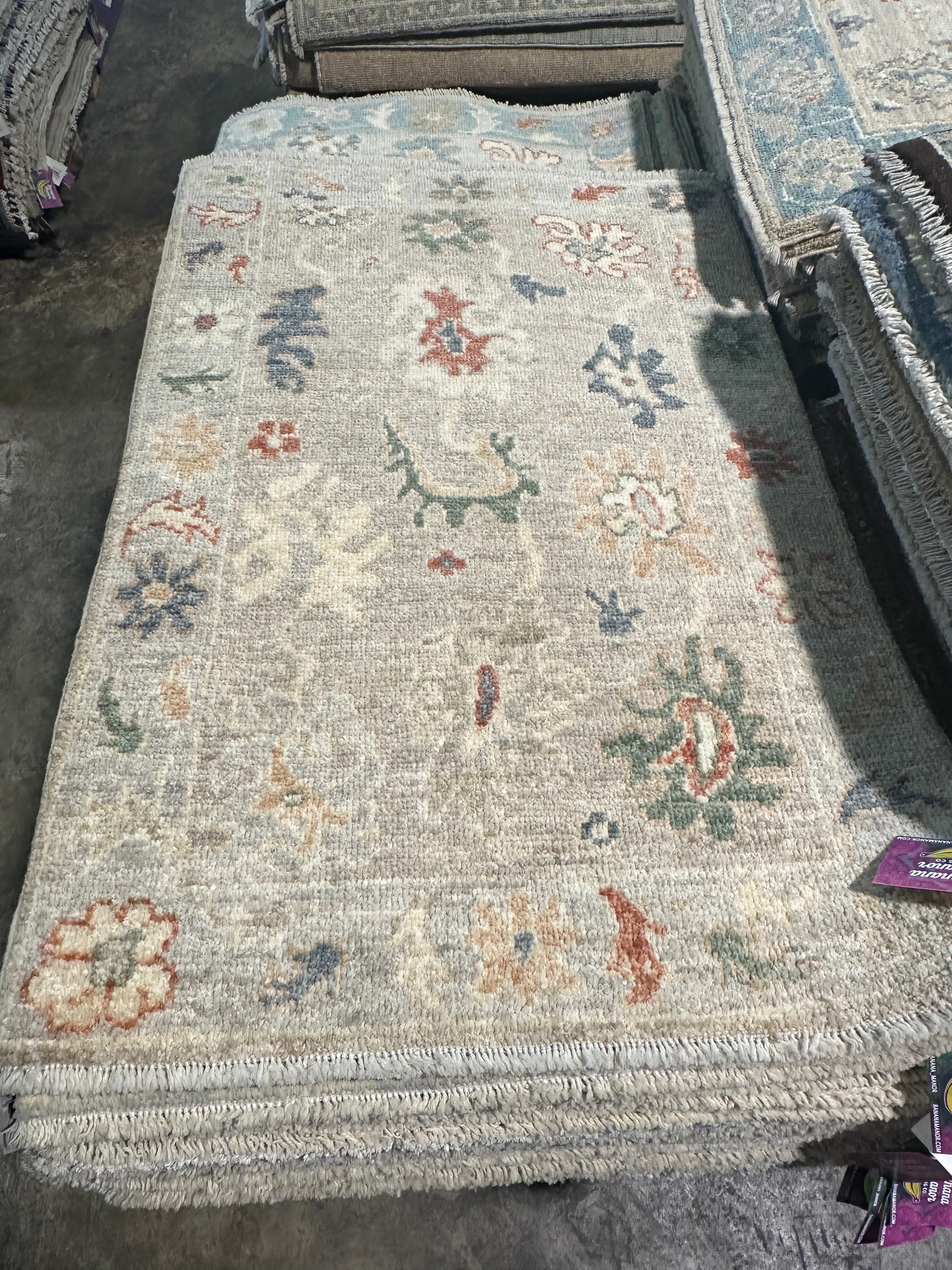 Natalie Woe 2x3 Afghani Whitewashed Oushak