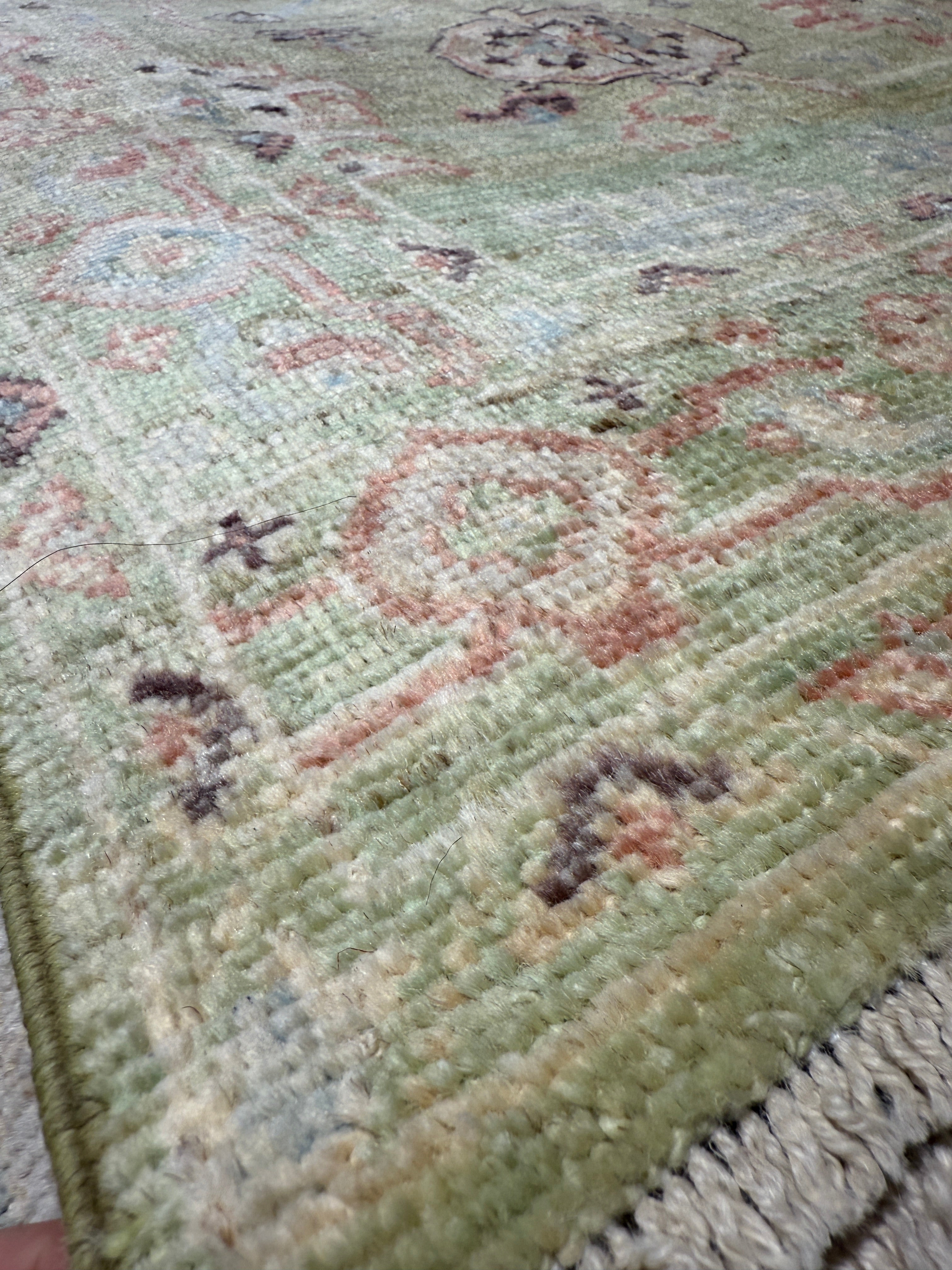 Laura Sanderson 2.8x11.10 Green Afghani Oushak Runner