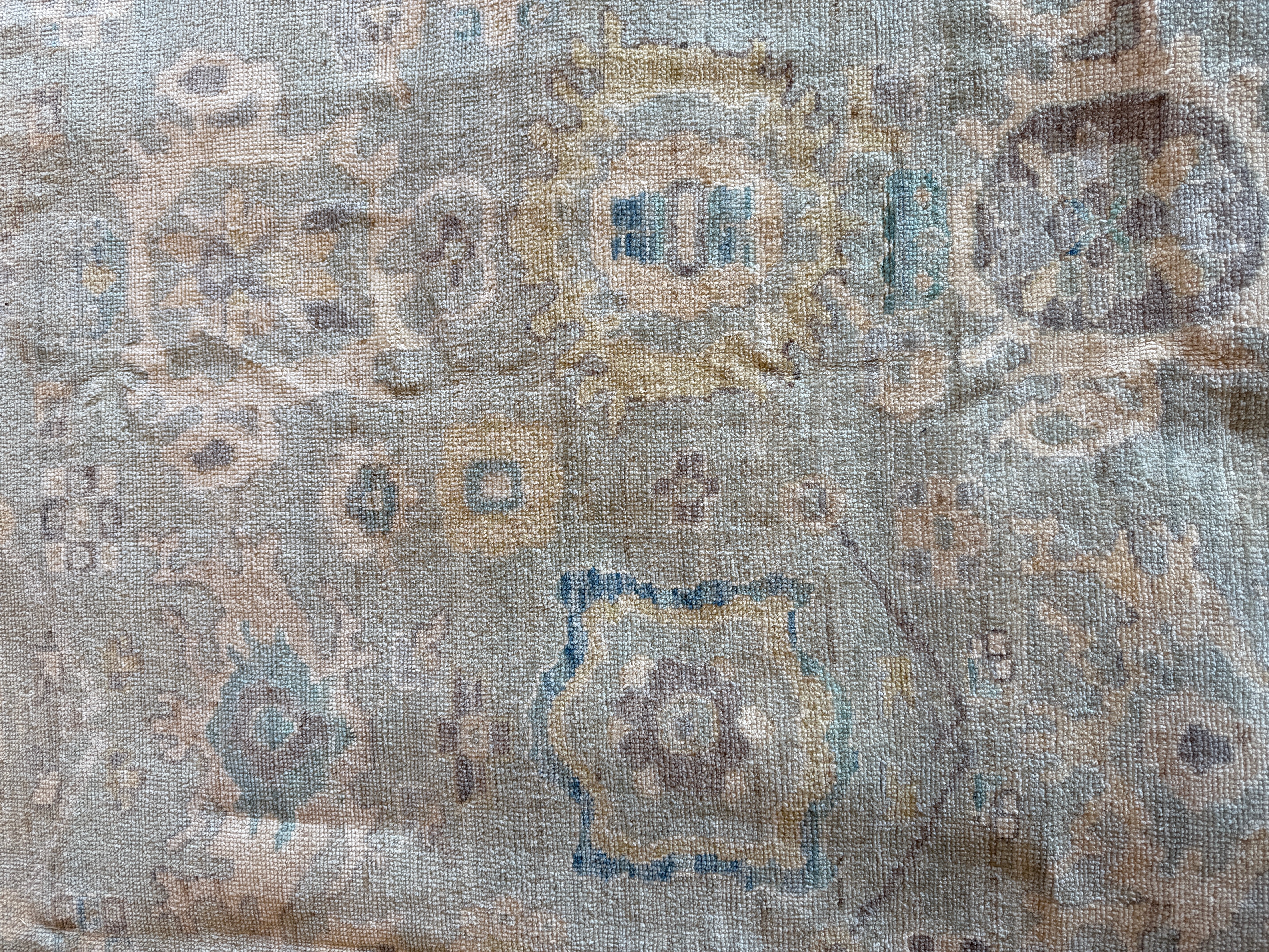 Cherry 9.1x11.10 Blue Afghani Whitewashed Oushak