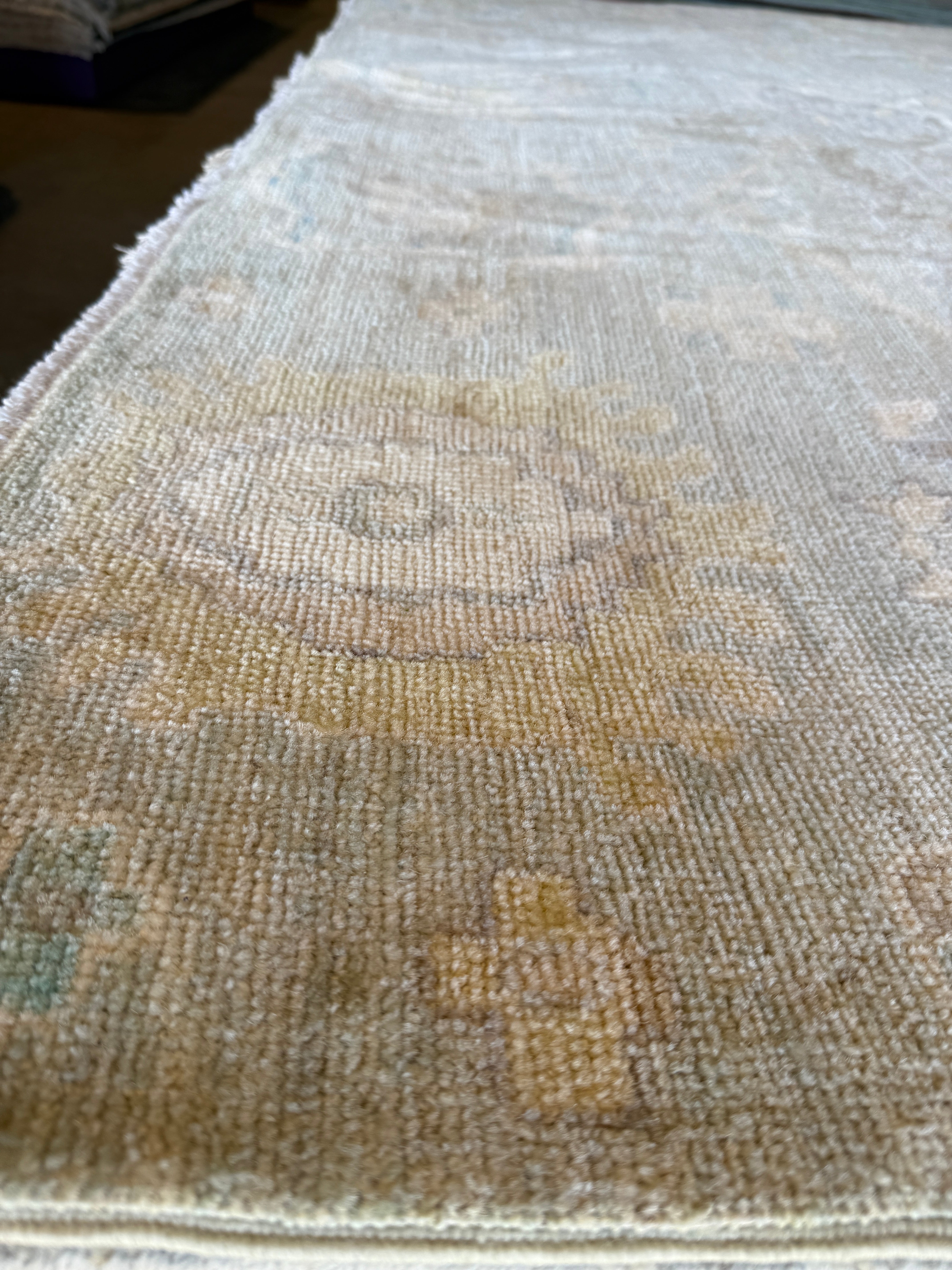 Cherry 9.1x11.10 Blue Afghani Whitewashed Oushak