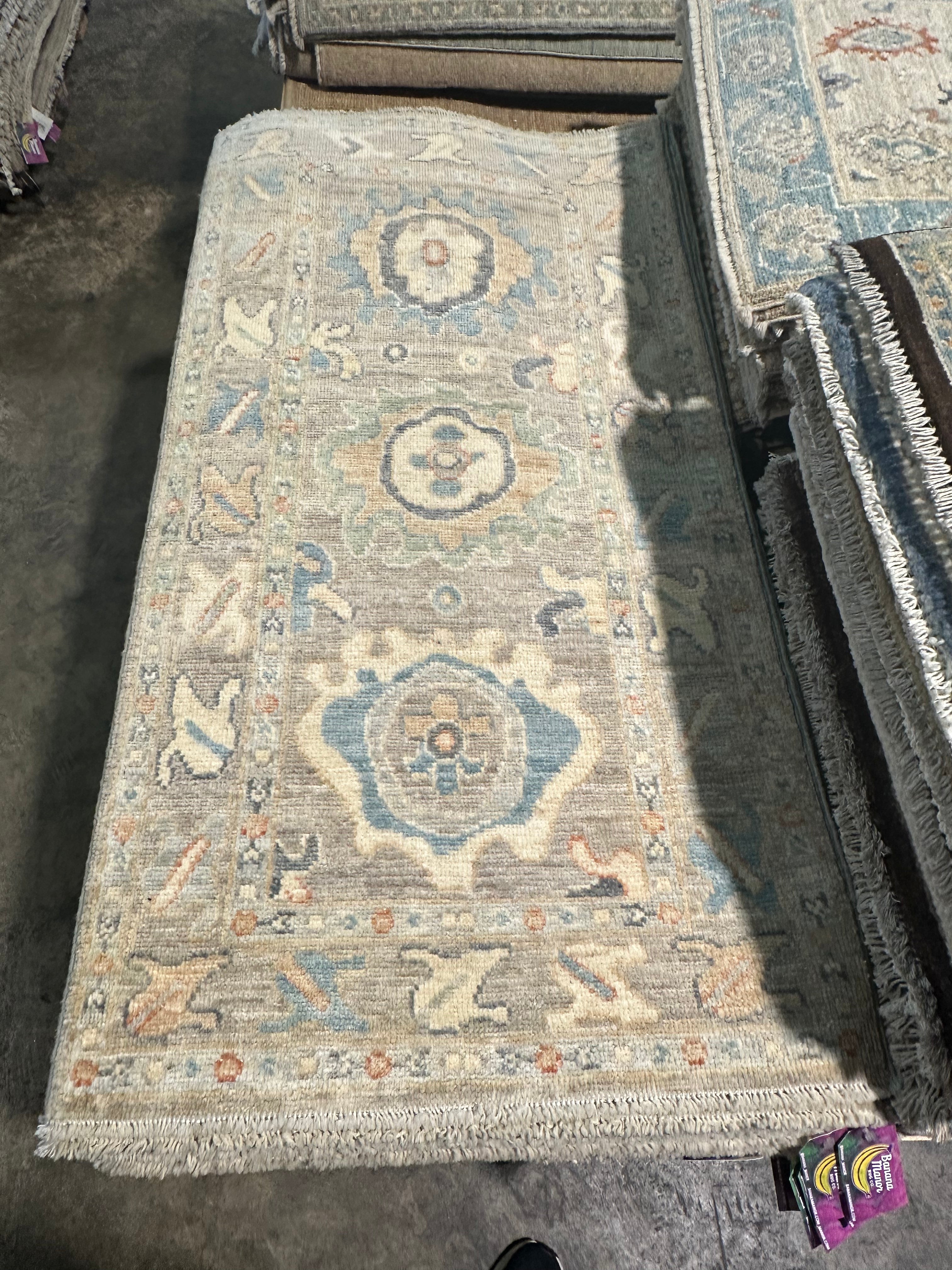 Sarah Wright 2x4.2 Afghani Whitewashed Oushak