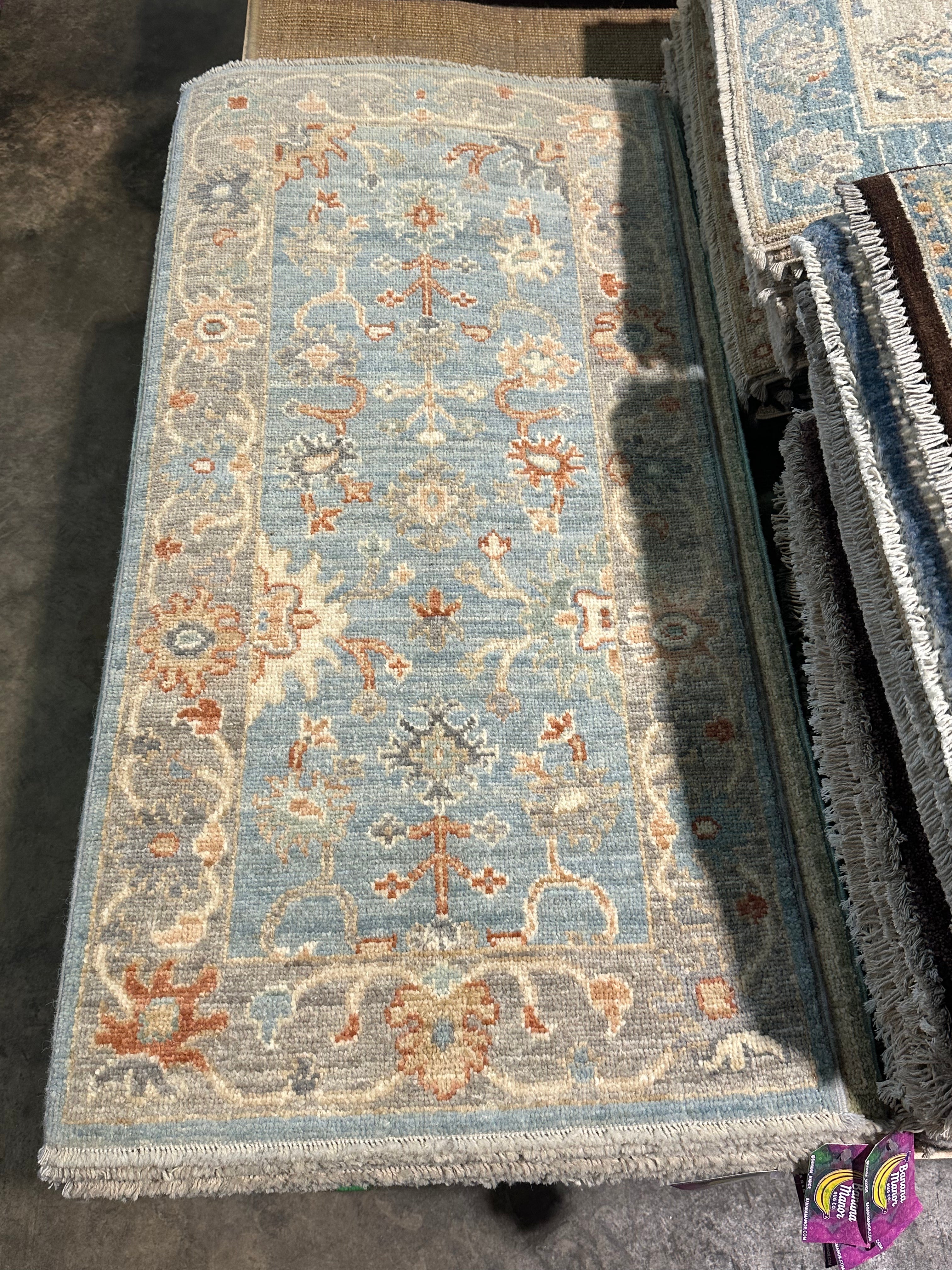 Kimberly Makkouk 1.11x4 Afghani Whitewashed Oushak