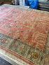 Catherine Garglealot 10x13.9 Pink and Light Green Hand-Knotted Oushak Rug