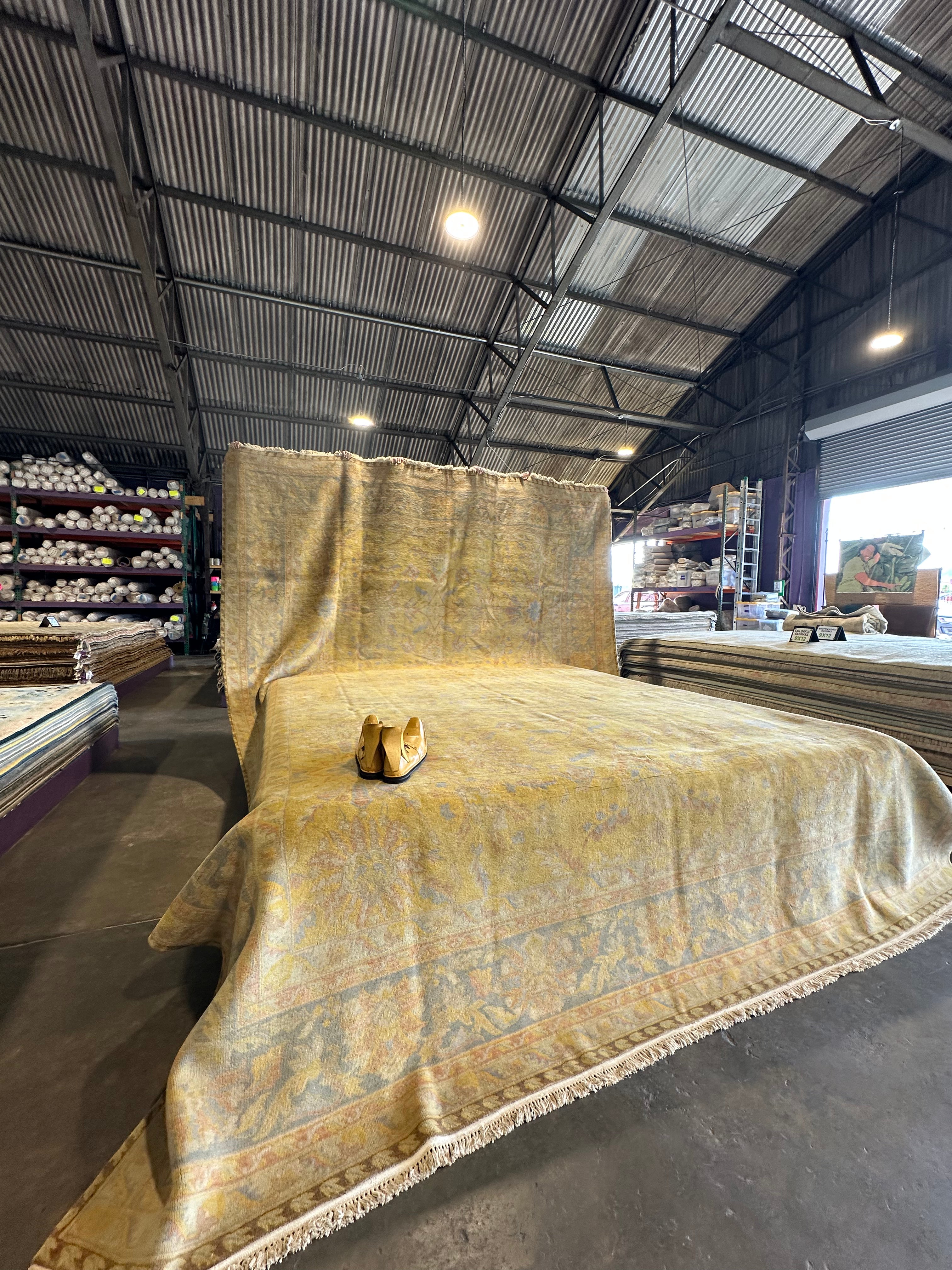 Natalie Finn 12x18.2 Yellow Afghani Agra Rug