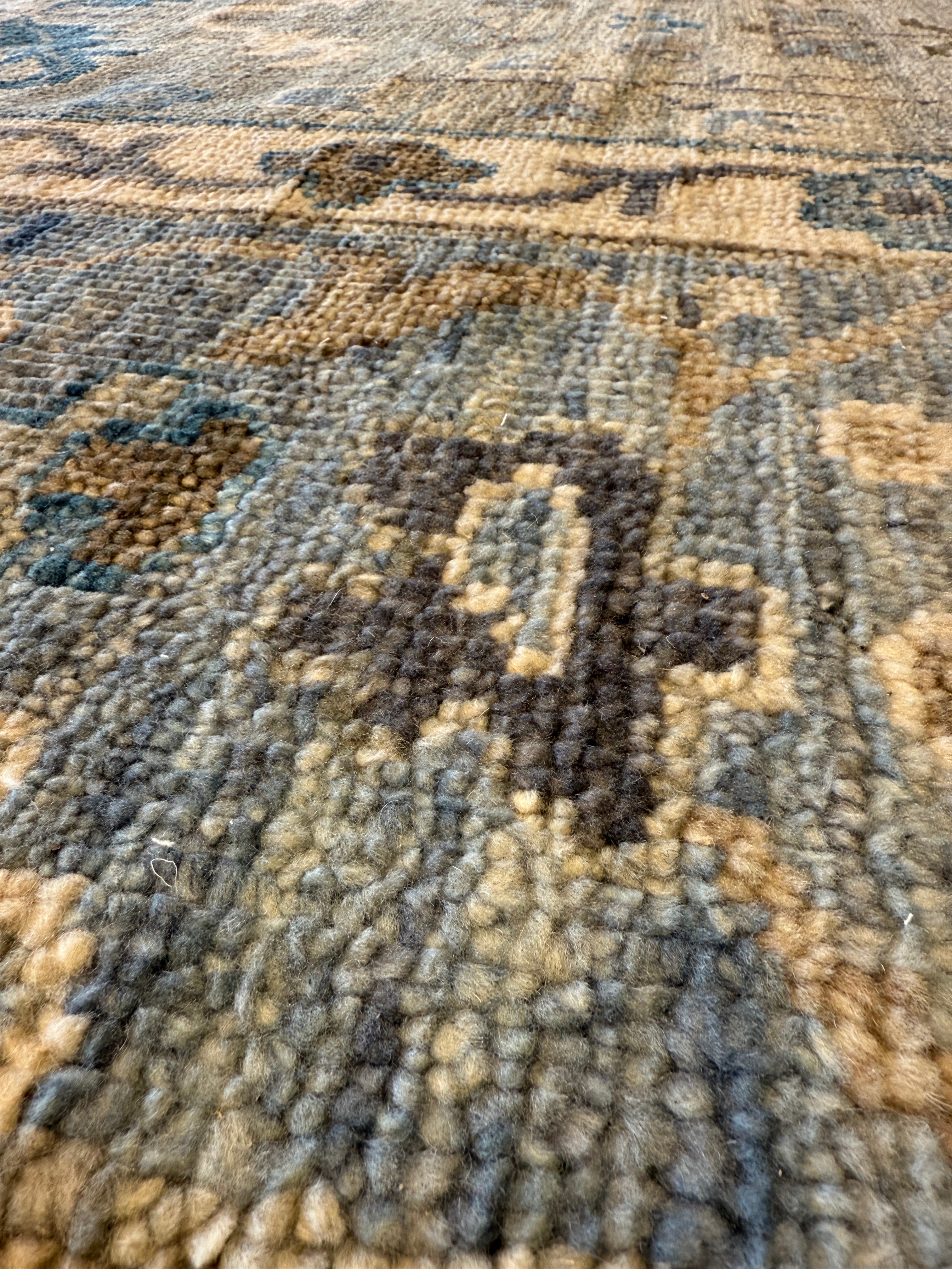 Lottie 12x15.3 Blue Hand-Knotted Oushak