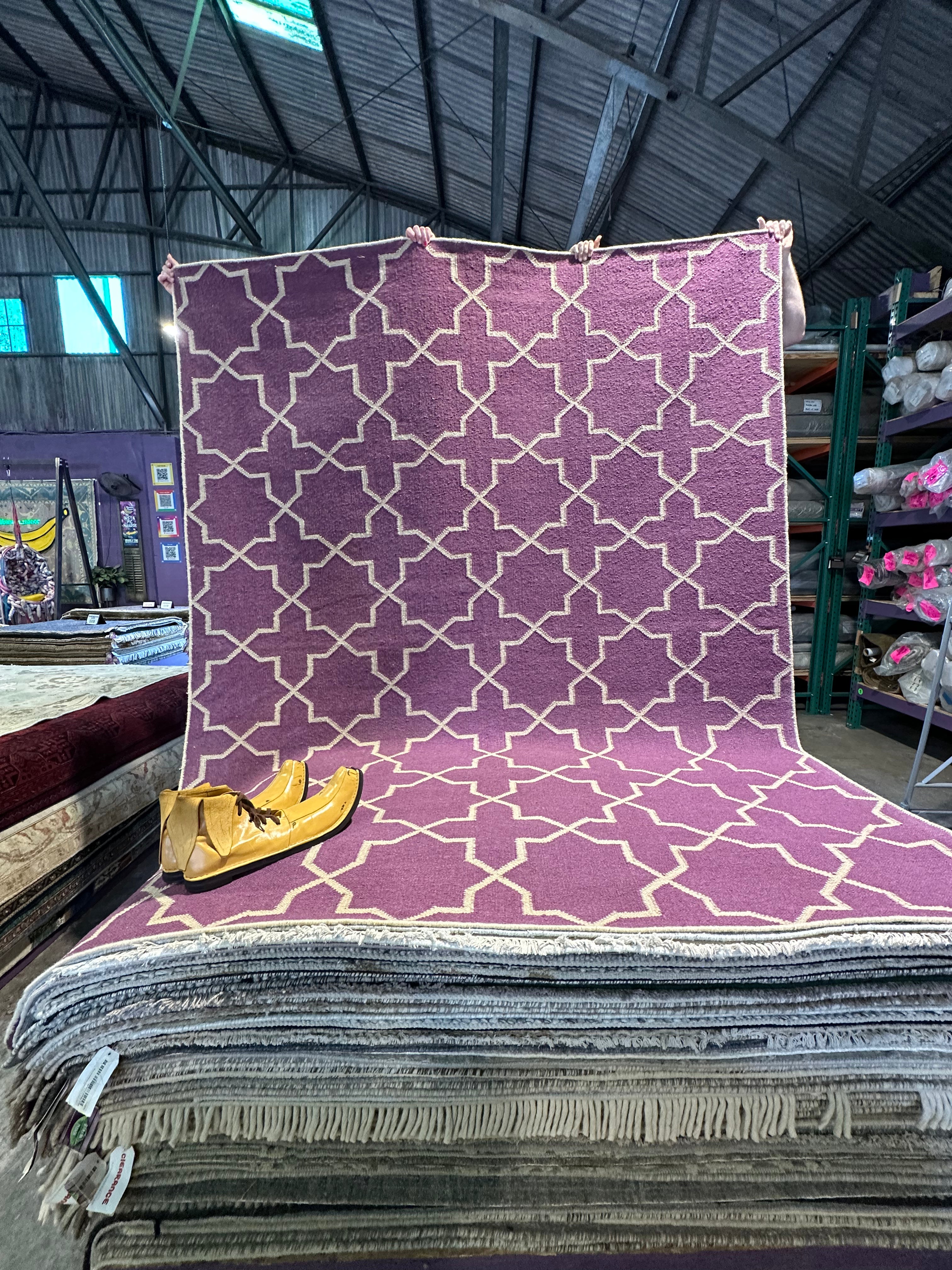 Kirk Bryant 7.0x8.9 Purple Handwoven Modern Rug