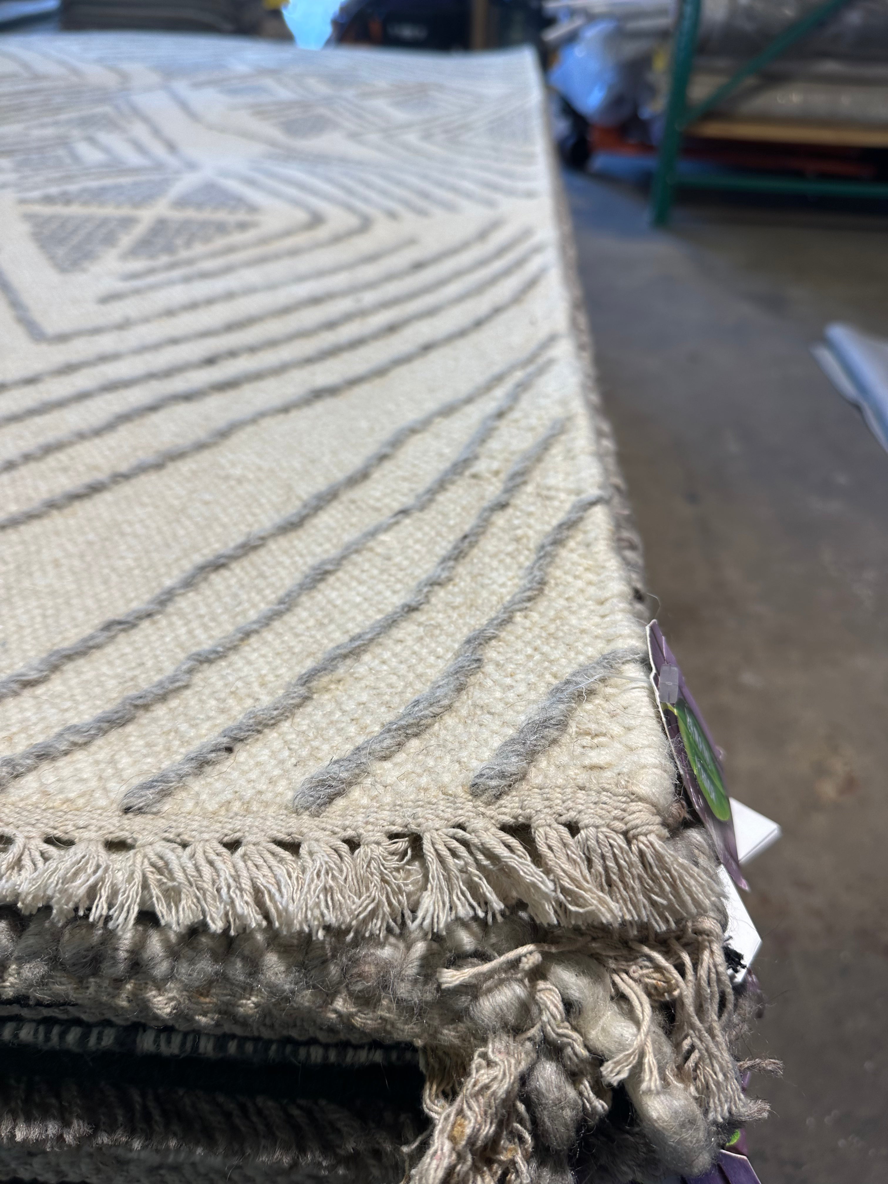 Michael DeLano 6x9 Handwoven Textured Modern Ivory
