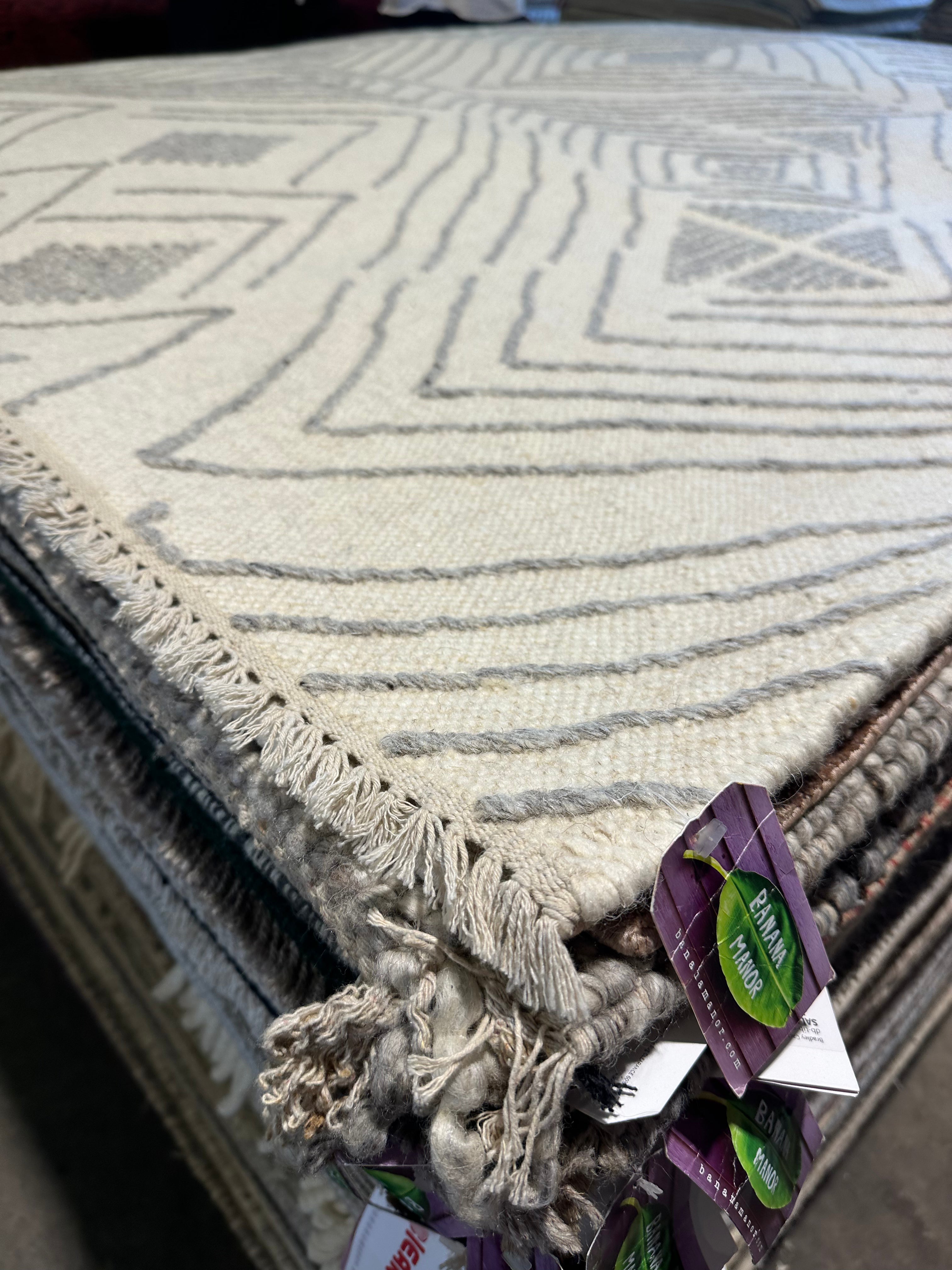 Michael DeLano 6x9 Handwoven Textured Modern Ivory
