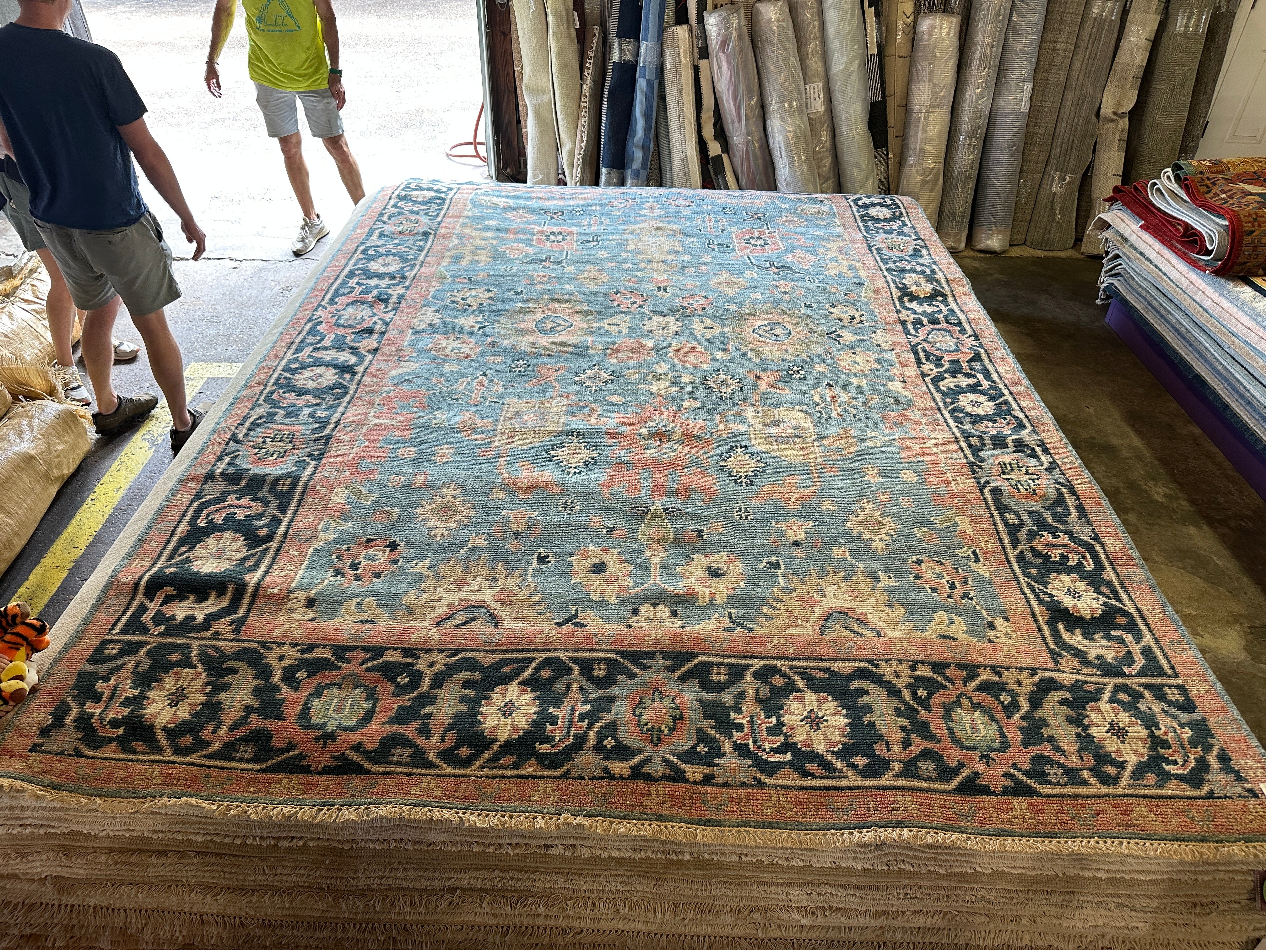 St. Vincent 8.6x12.6 Hand-Knotted Medium Blue & Blue Oushak