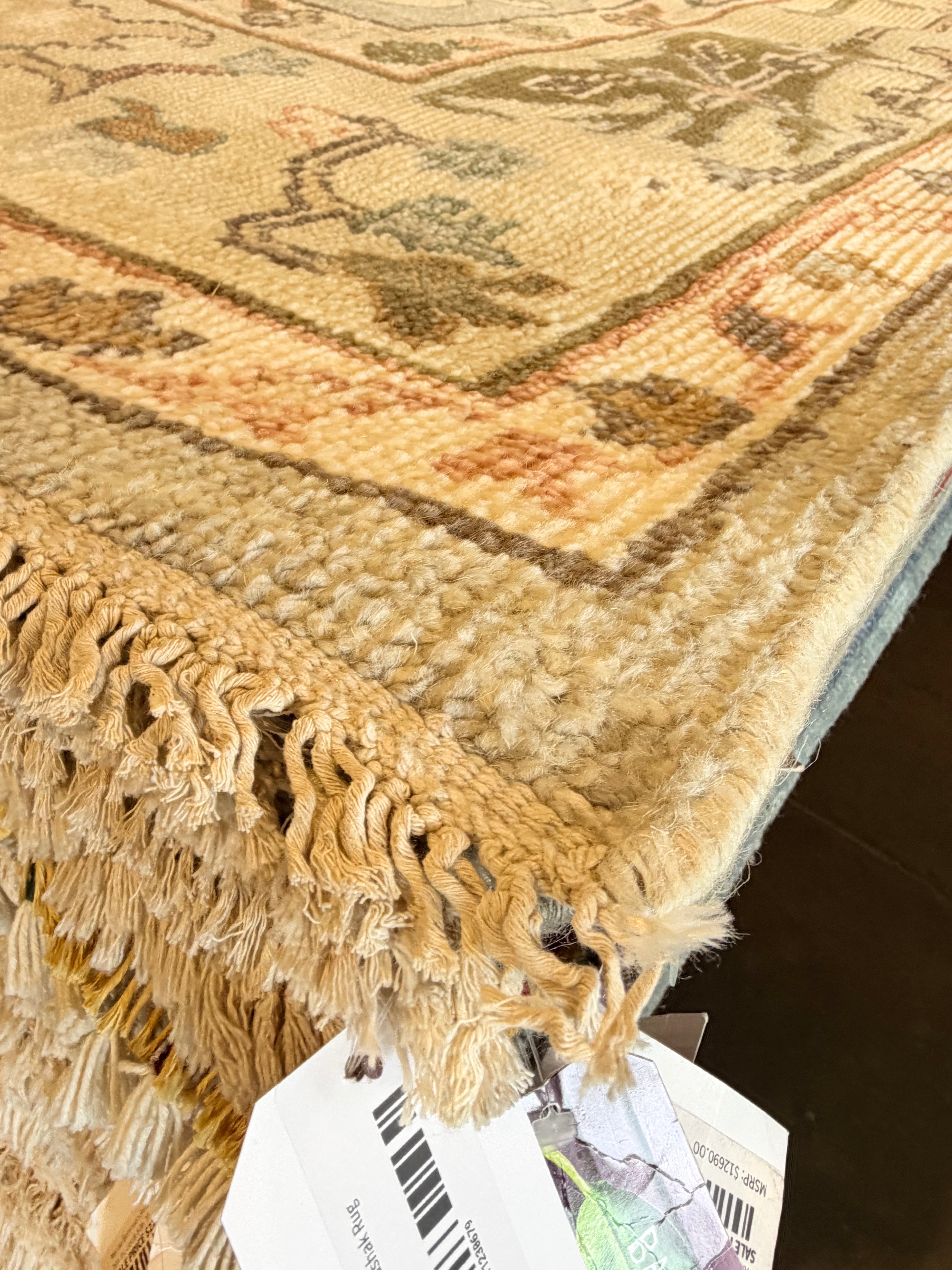 Carmen d’Alessio 9x12 Tan Hand-Knotted Oushak Rug