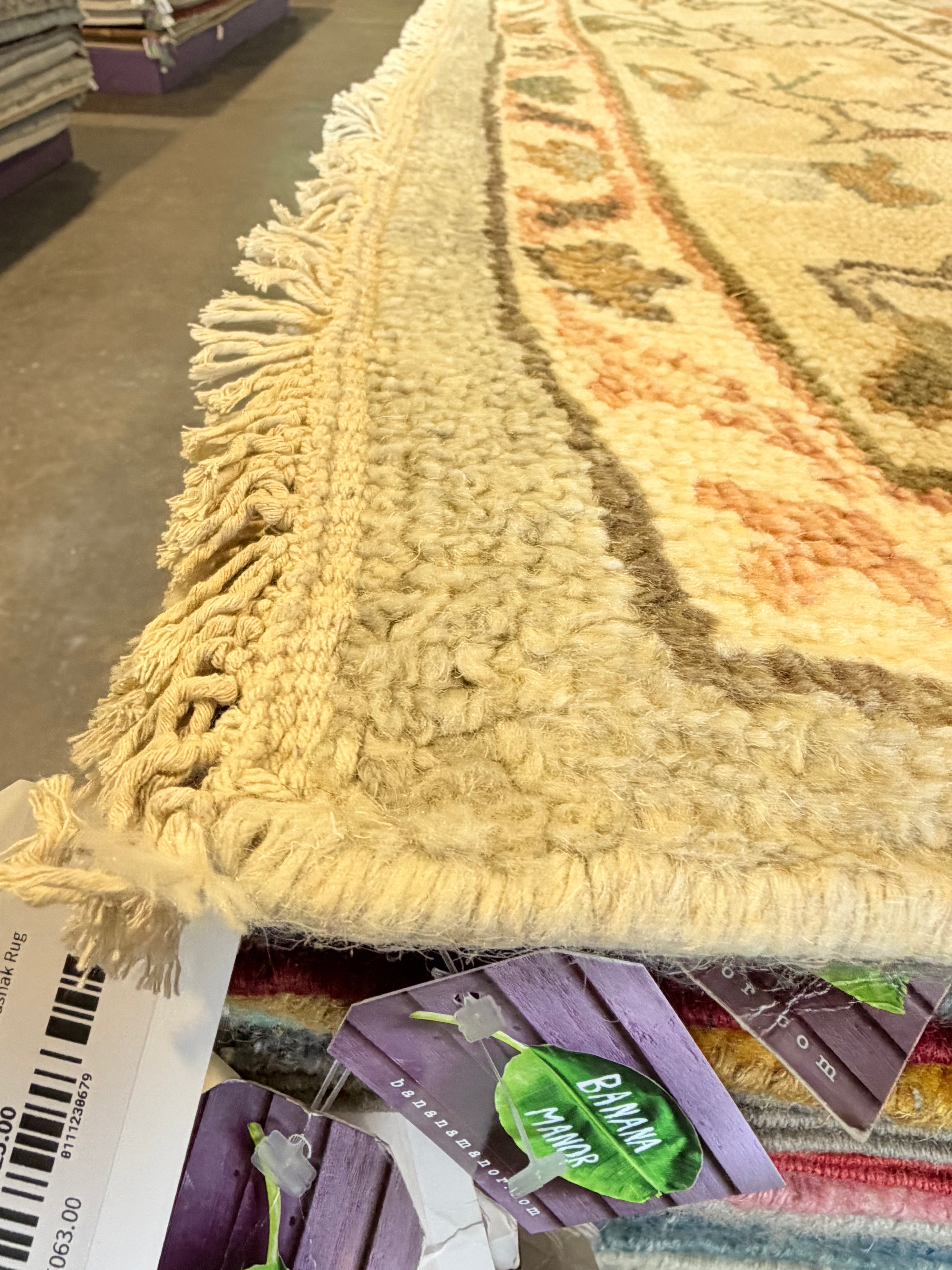 Carmen d’Alessio 9x12 Tan Hand-Knotted Oushak Rug