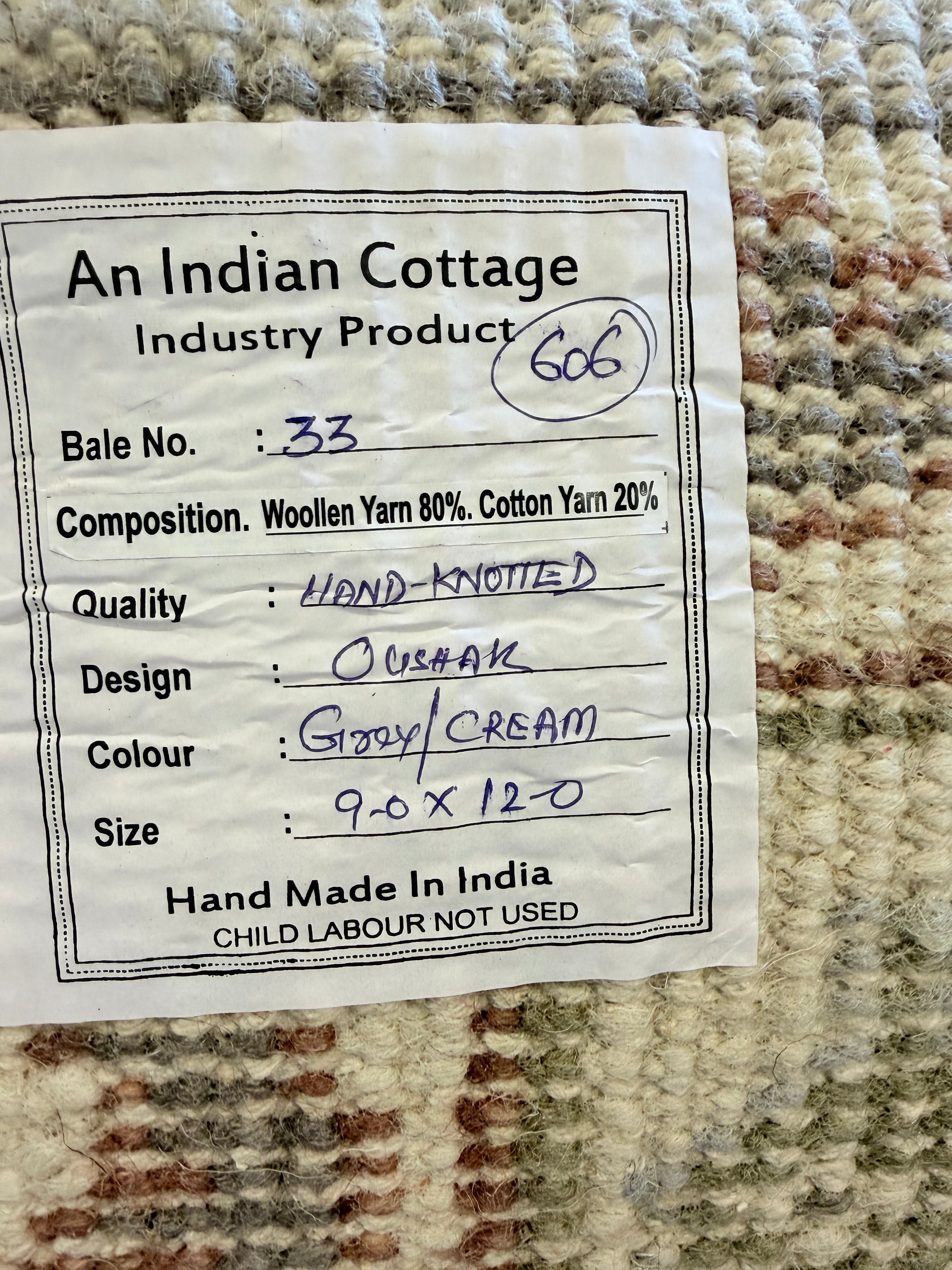 Carmen d’Alessio 9x12 Tan Hand-Knotted Oushak Rug