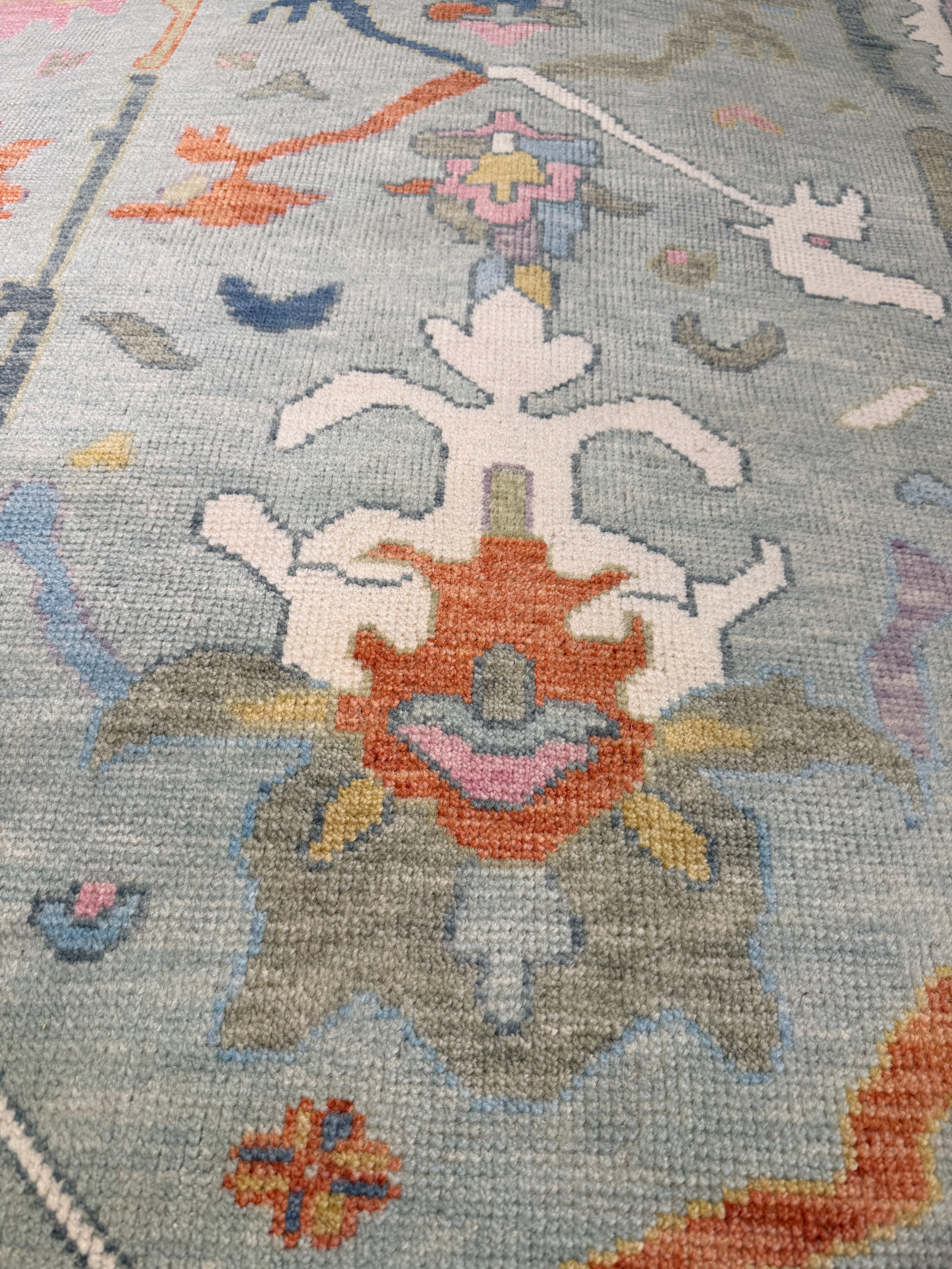 Joanna Glushak 8x10 Multi Color Hand-Knotted Oushak Rug