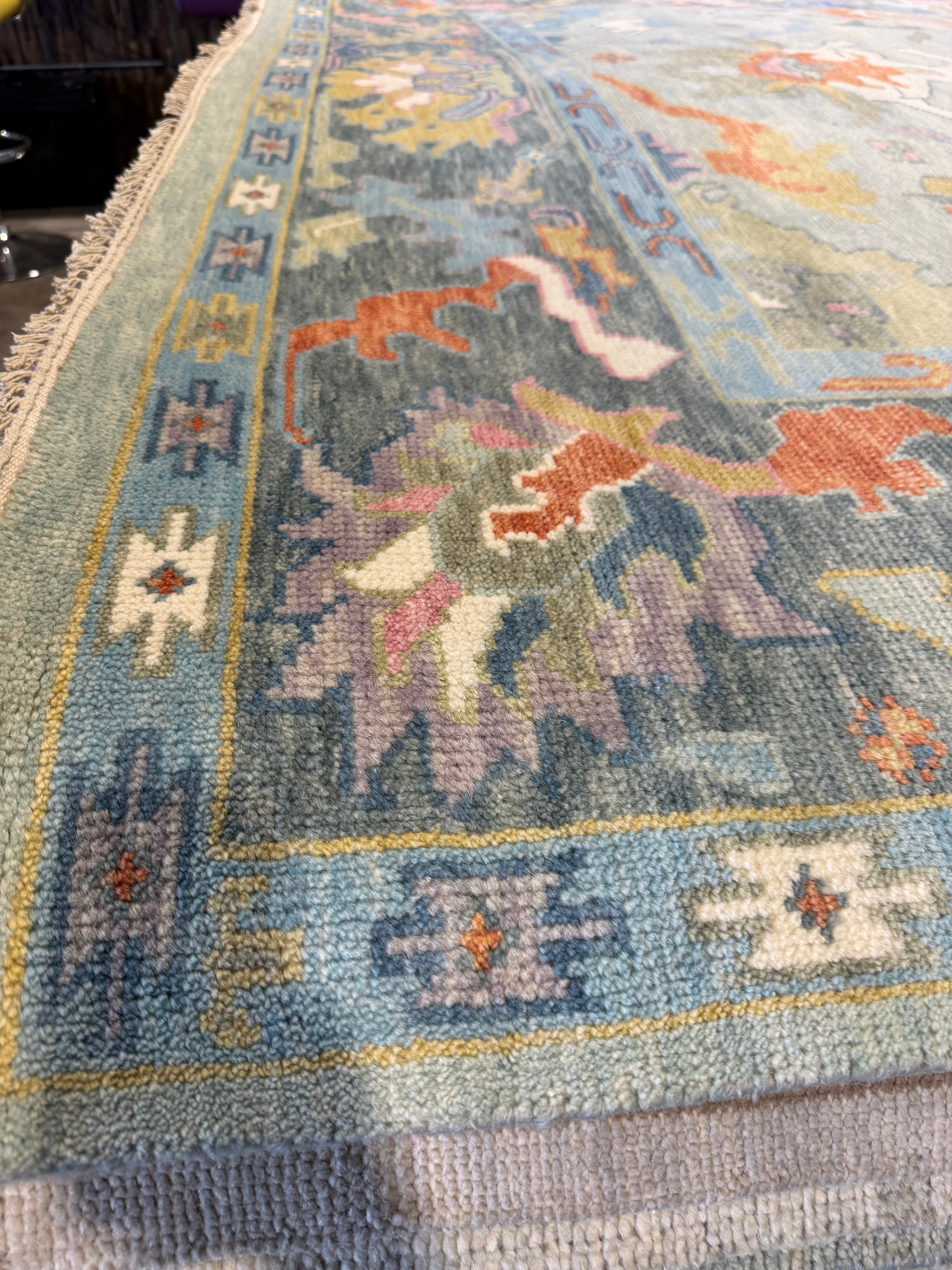 Joanna Glushak 8x10 Multi Color Hand-Knotted Oushak Rug