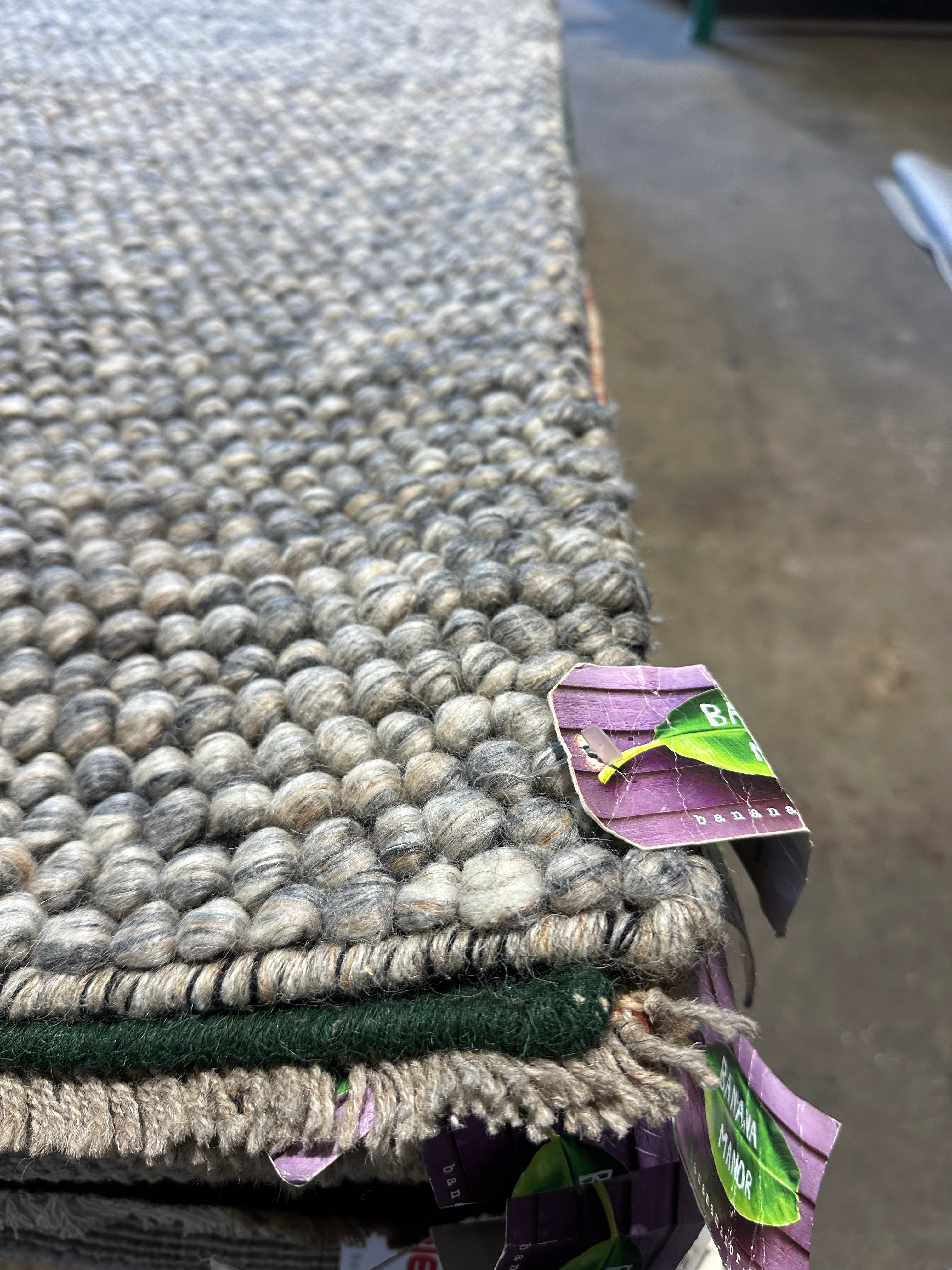 Vittorio Alfieri Handwoven Wool Durrie Natural Grey Loop (Multiple Sizes Available)