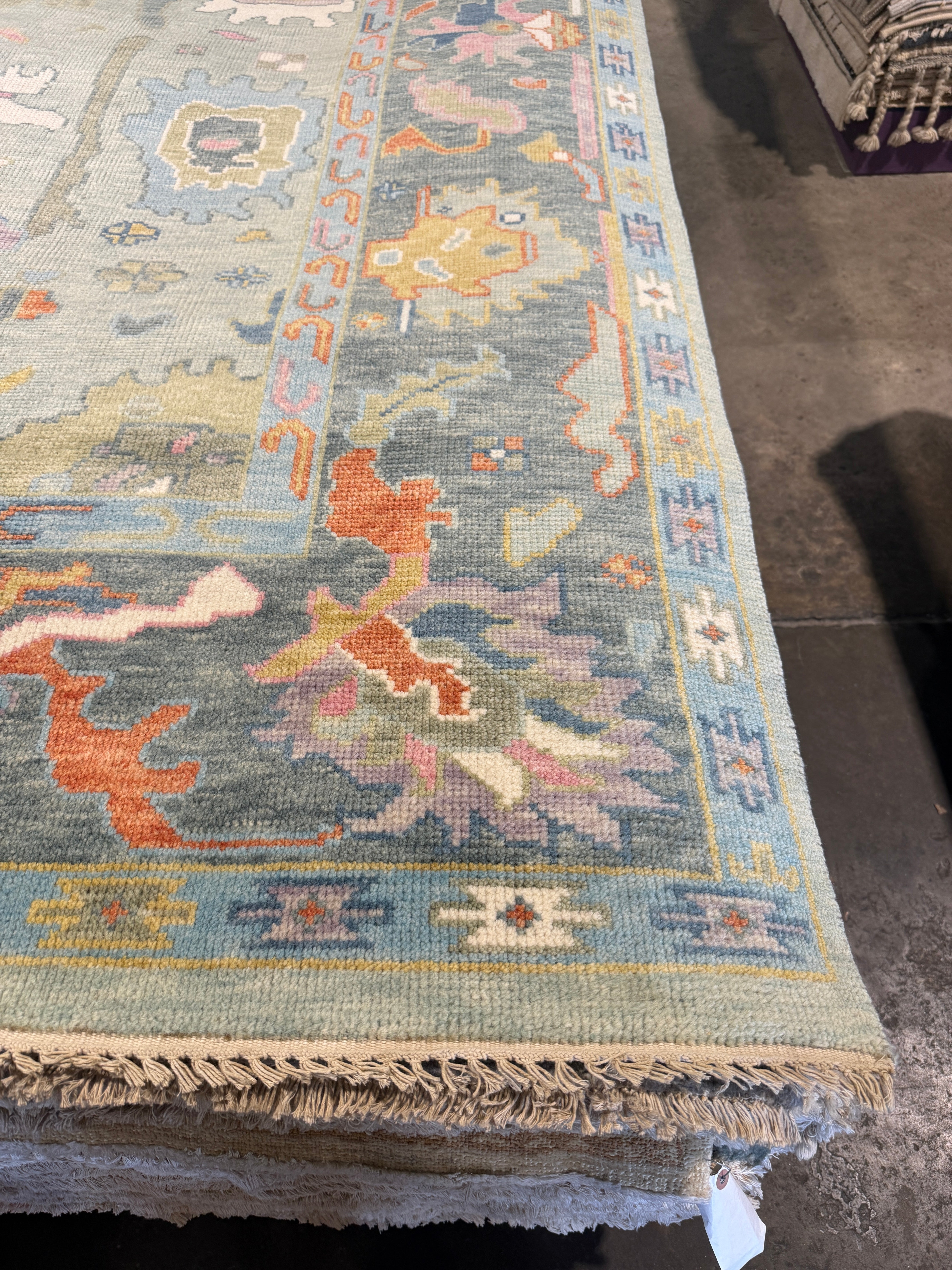 Joanna Glushak 8x10 Multi Color Hand-Knotted Oushak Rug