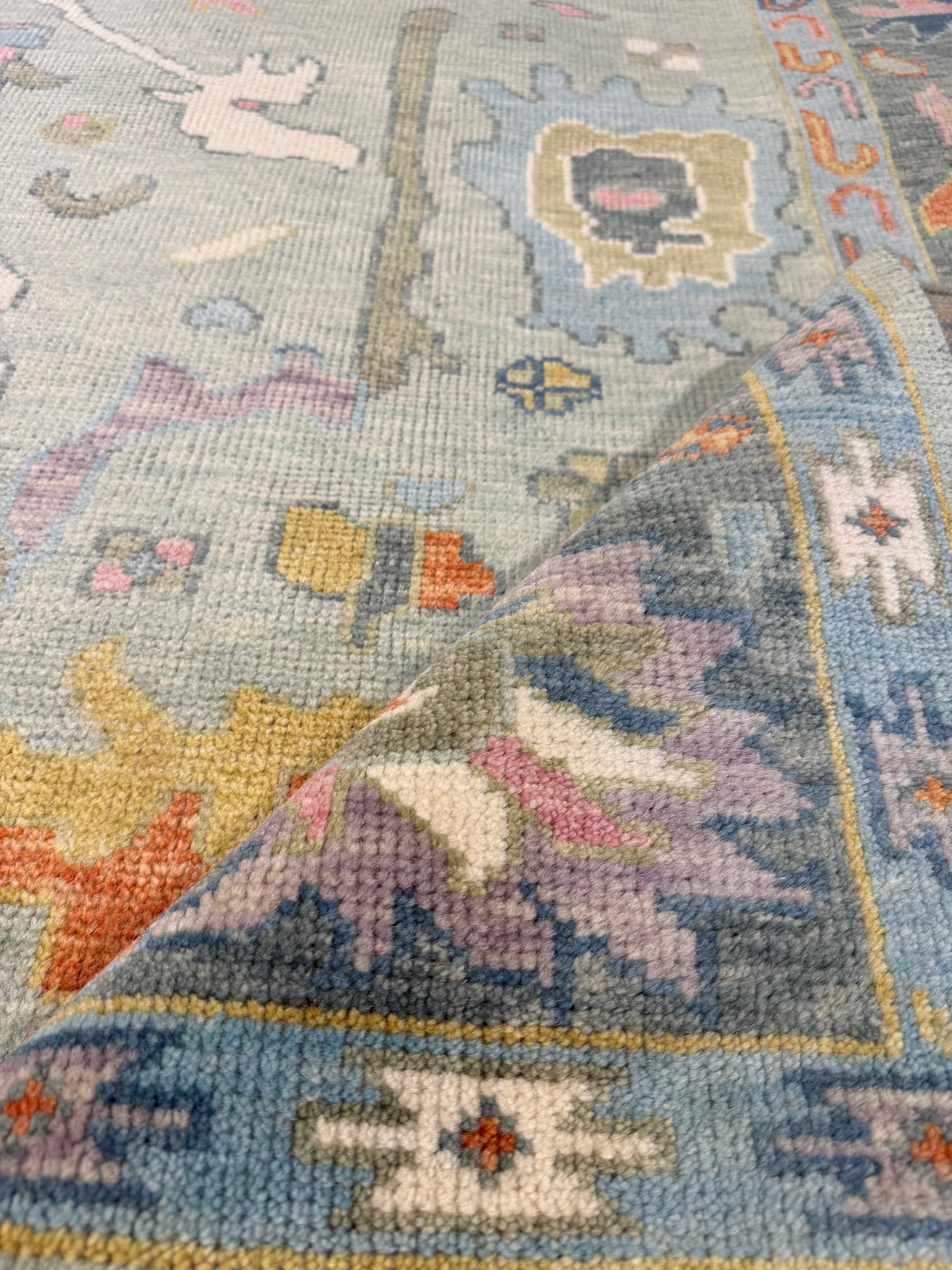 Joanna Glushak 8x10 Multi Color Hand-Knotted Oushak Rug