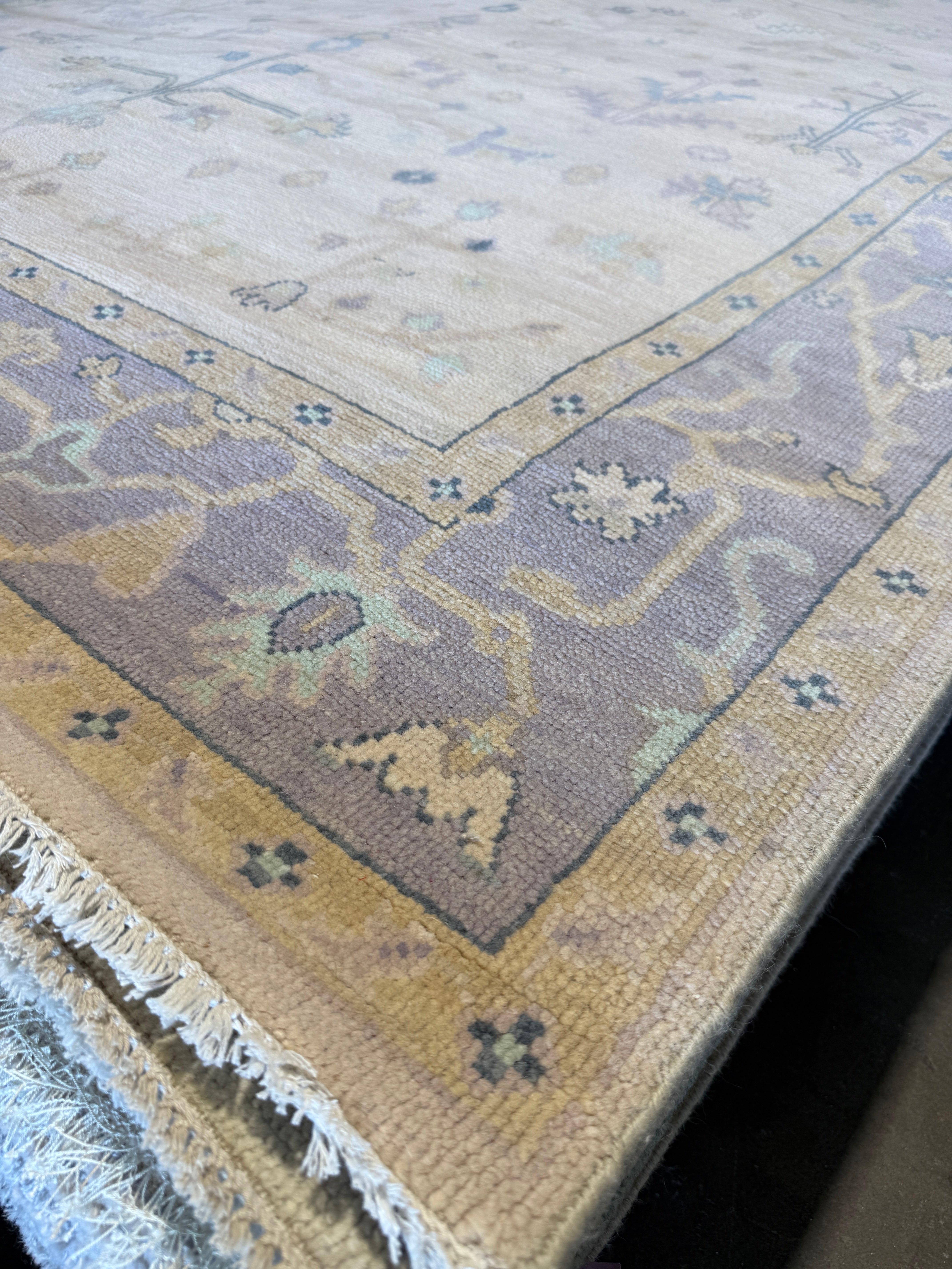 Wakeema Hollis 8x10 Lavender Hand-Knotted Oushak Rug