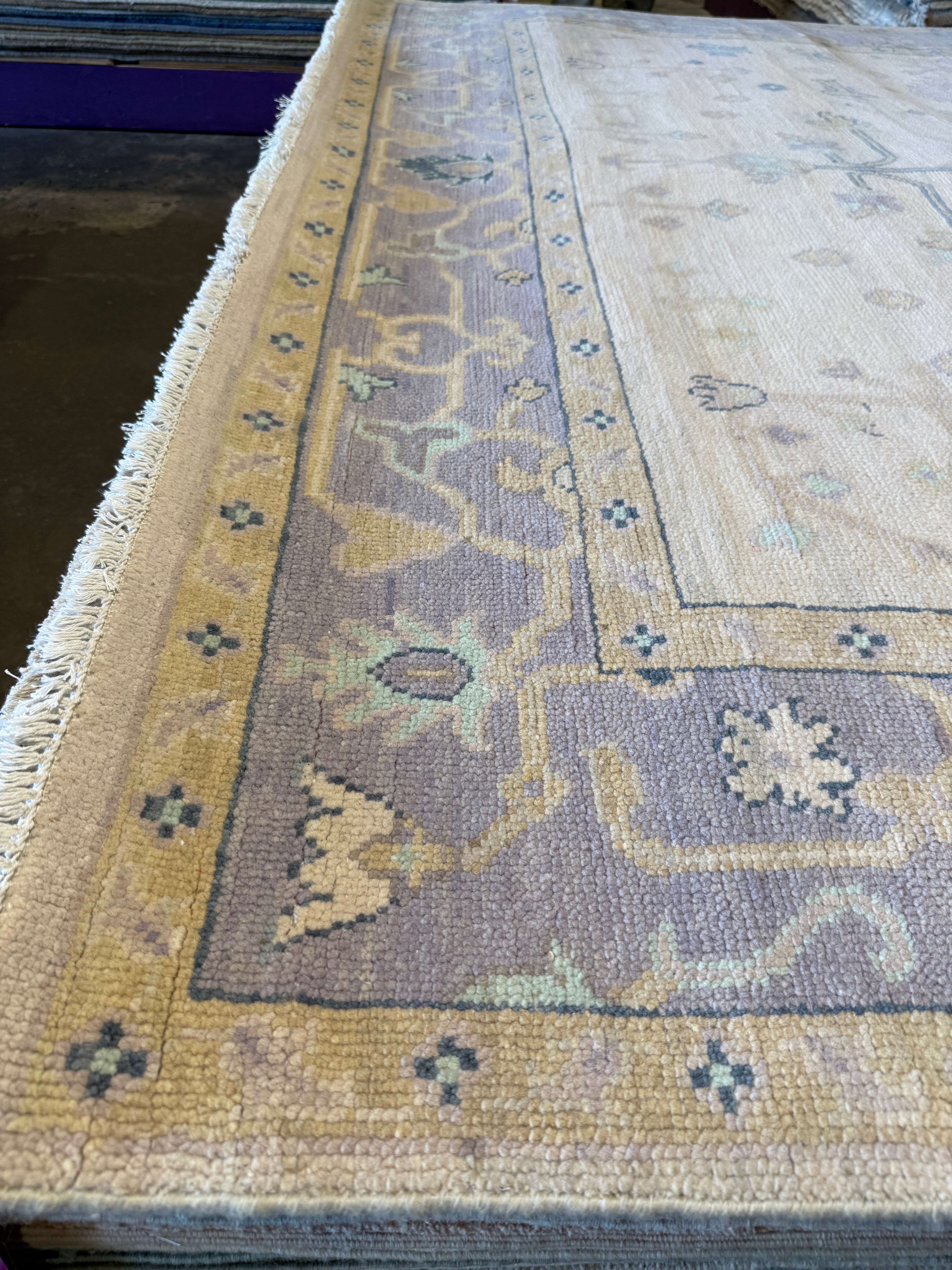 Wakeema Hollis 8x10 Lavender Hand-Knotted Oushak Rug