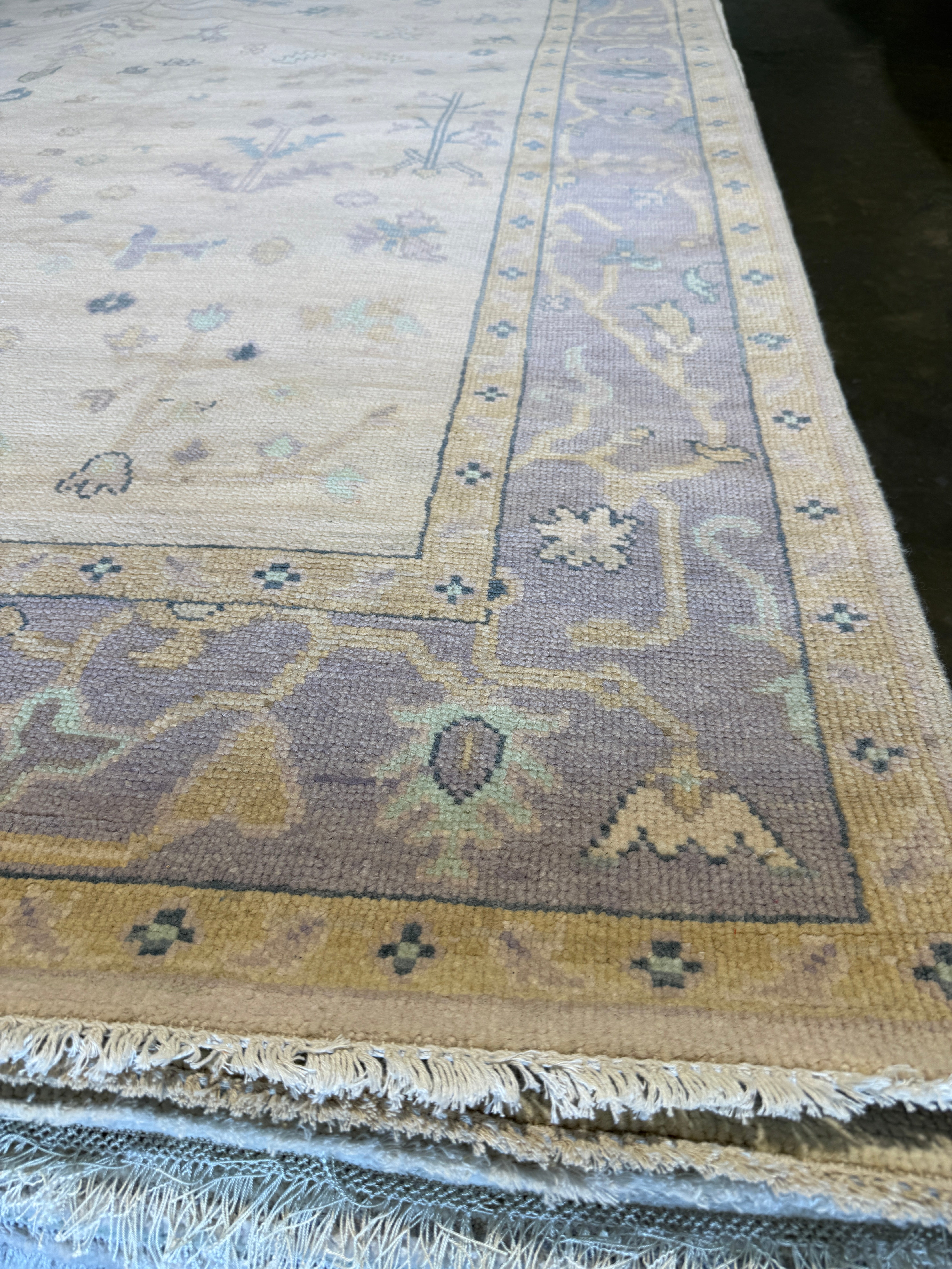 Wakeema Hollis 8x10 Lavender Hand-Knotted Oushak Rug