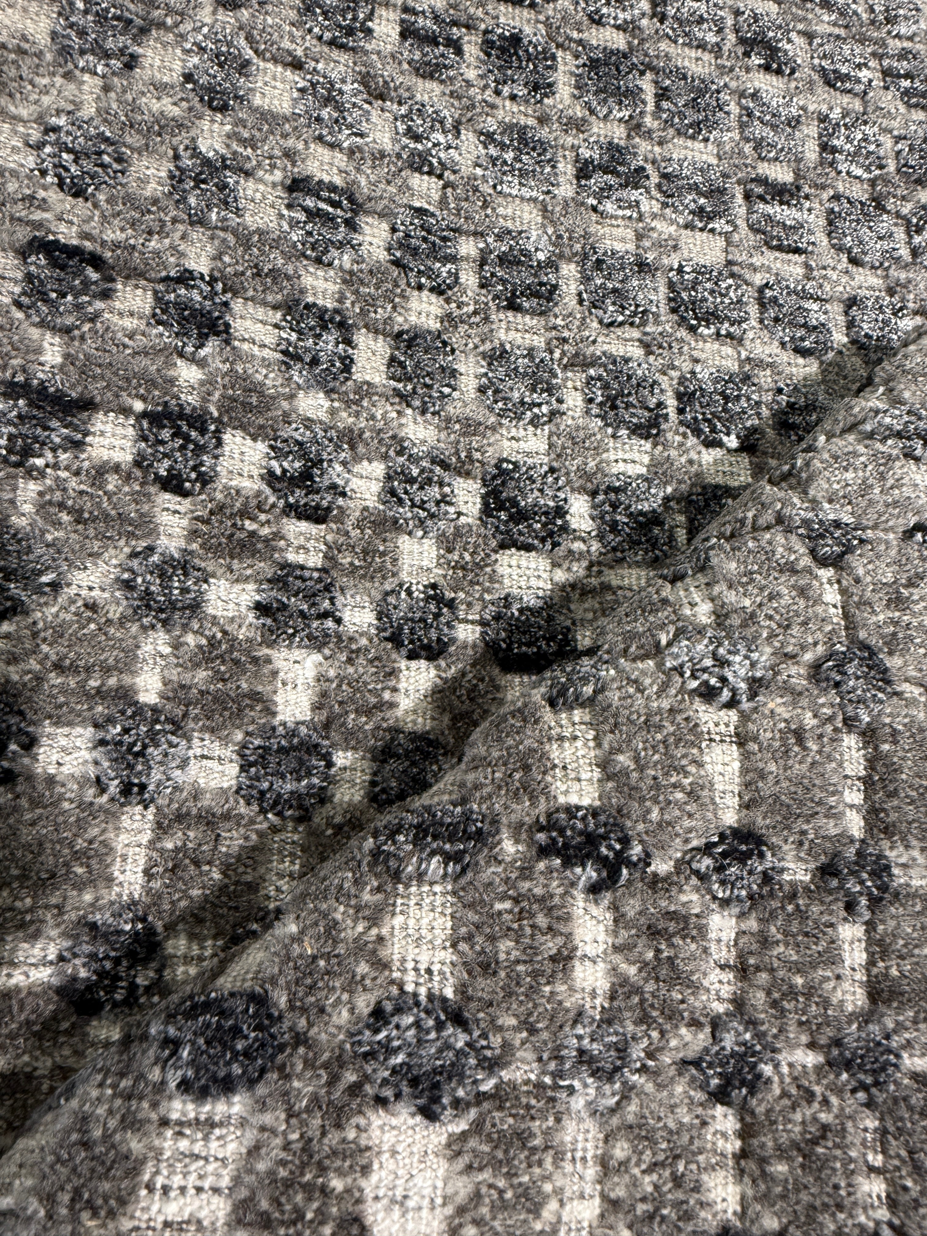 Jessie 2.9x9.9 Hand-Knotted Silver & Grey Cut Pile Runner Rug