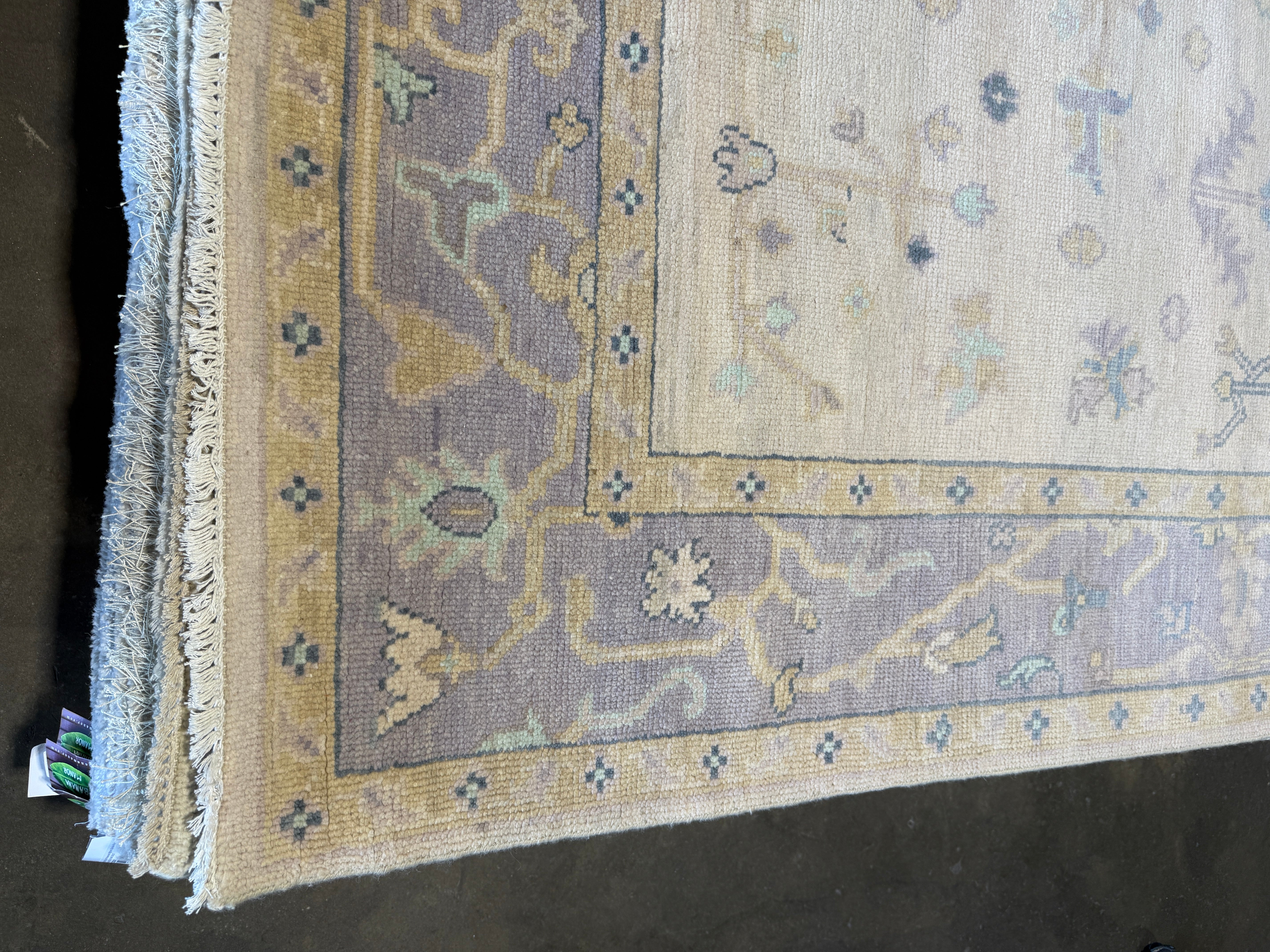 Wakeema Hollis 8x10 Lavender Hand-Knotted Oushak Rug