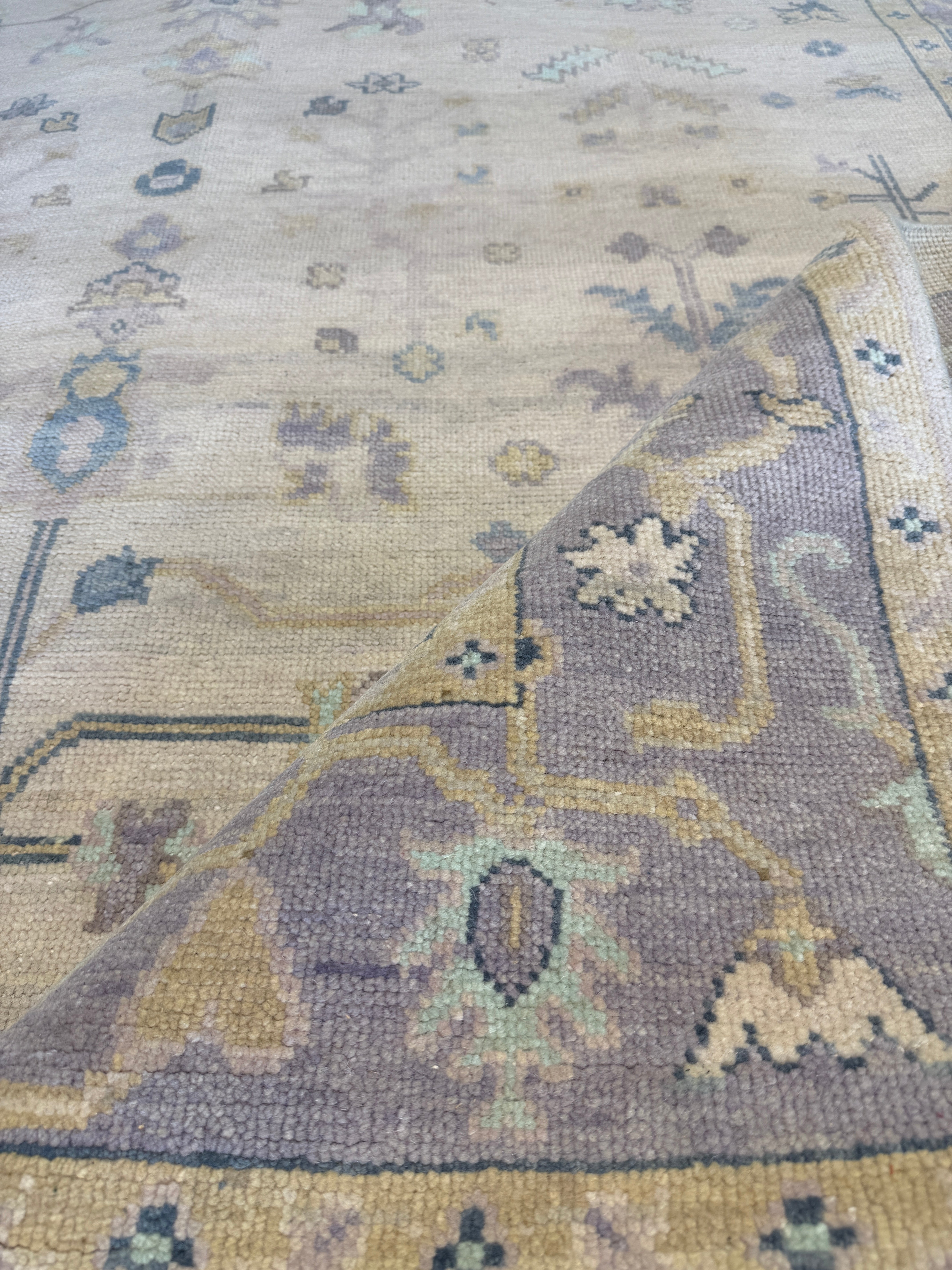 Wakeema Hollis 8x10 Lavender Hand-Knotted Oushak Rug
