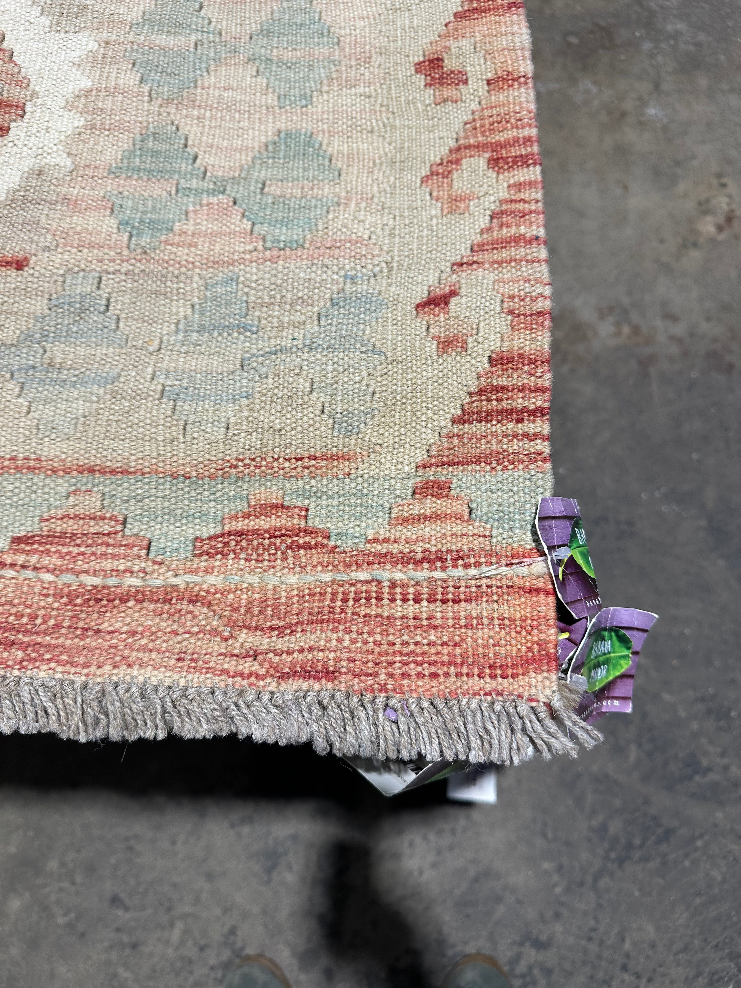 Desmond Harrington 5.9x7.11 Handwoven Durrie Multi-Colored Afghani Kilim