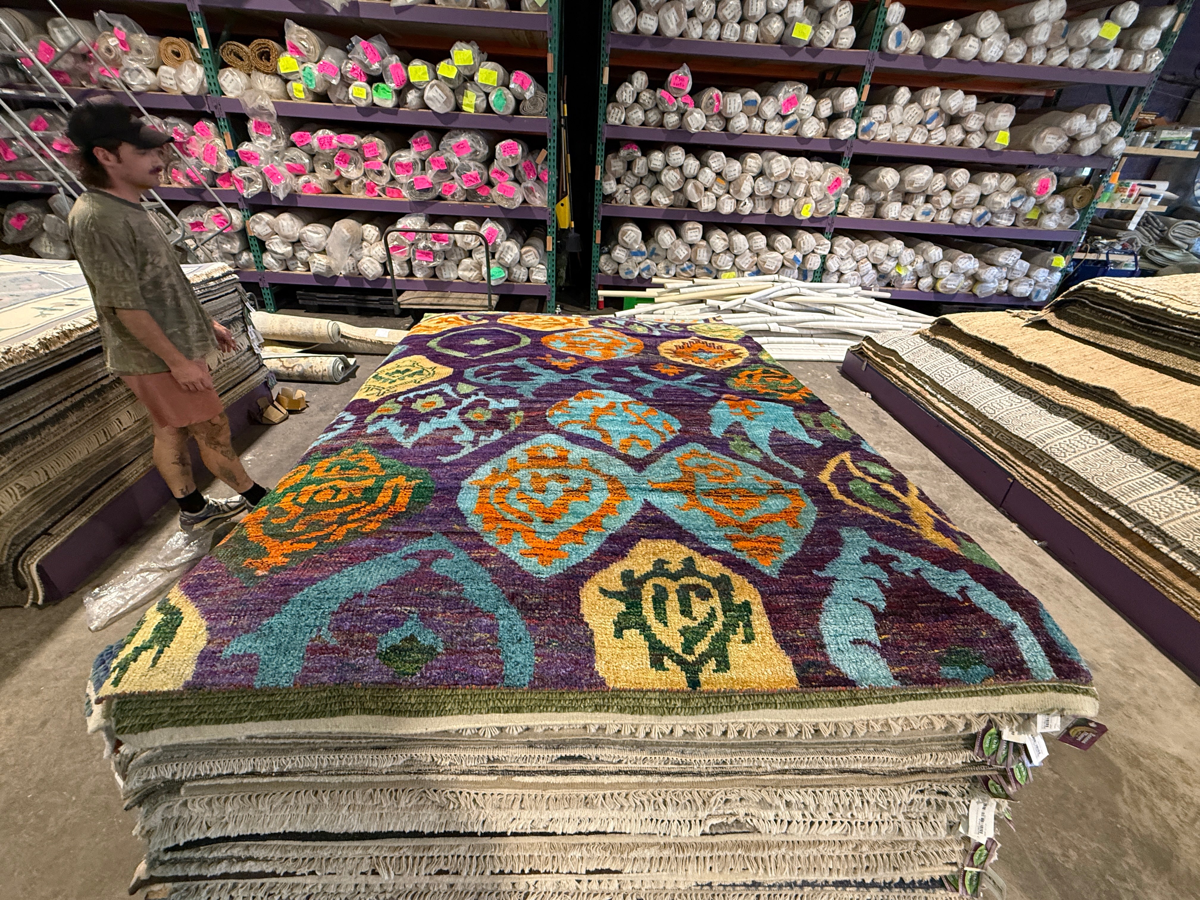 Bodhi 6x8.6 Purple Hand-Knotted Modern Style Rug