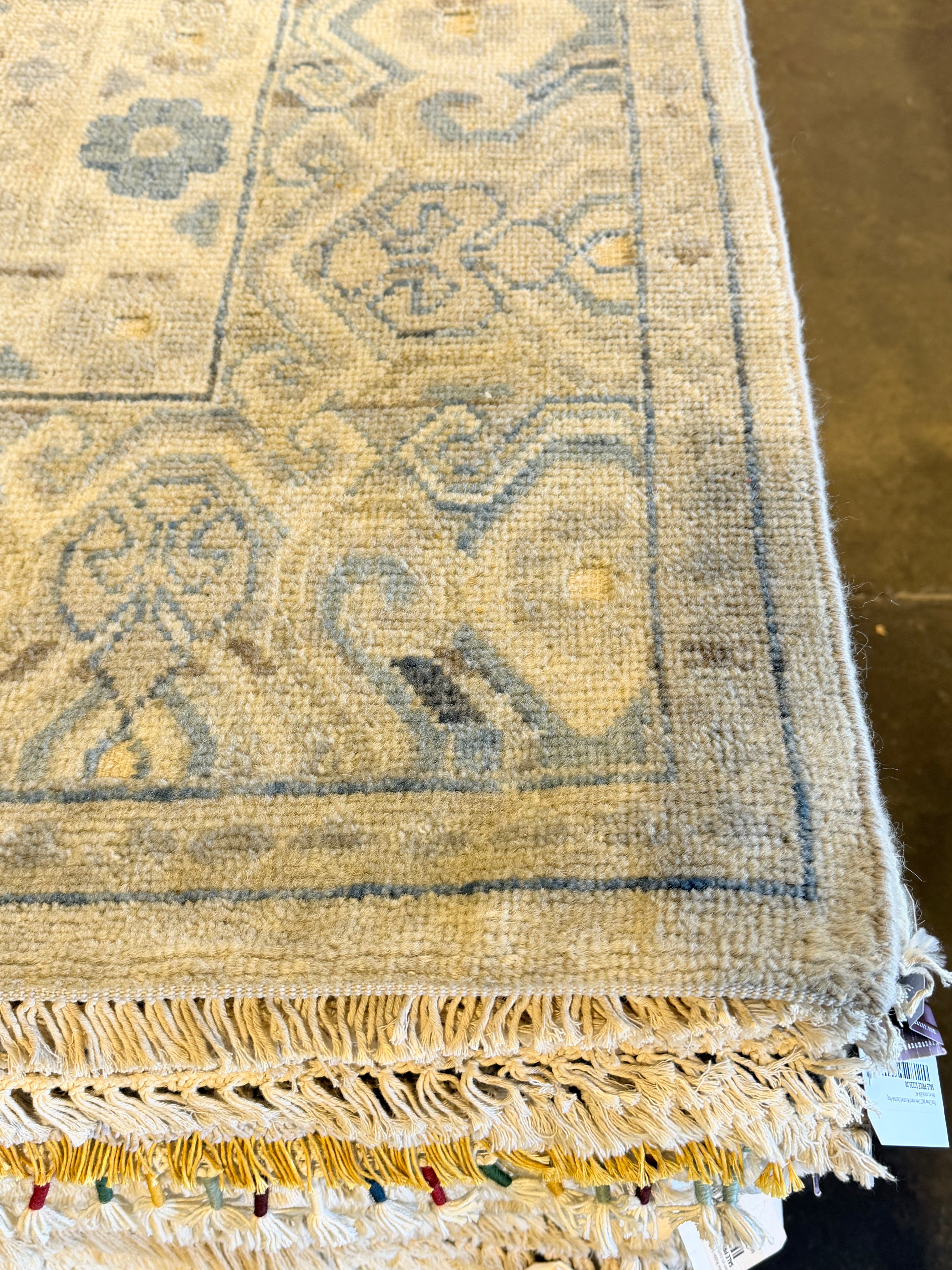 Romeo 9x12 Blue and Beige Hand-Knotted Oushak Rug