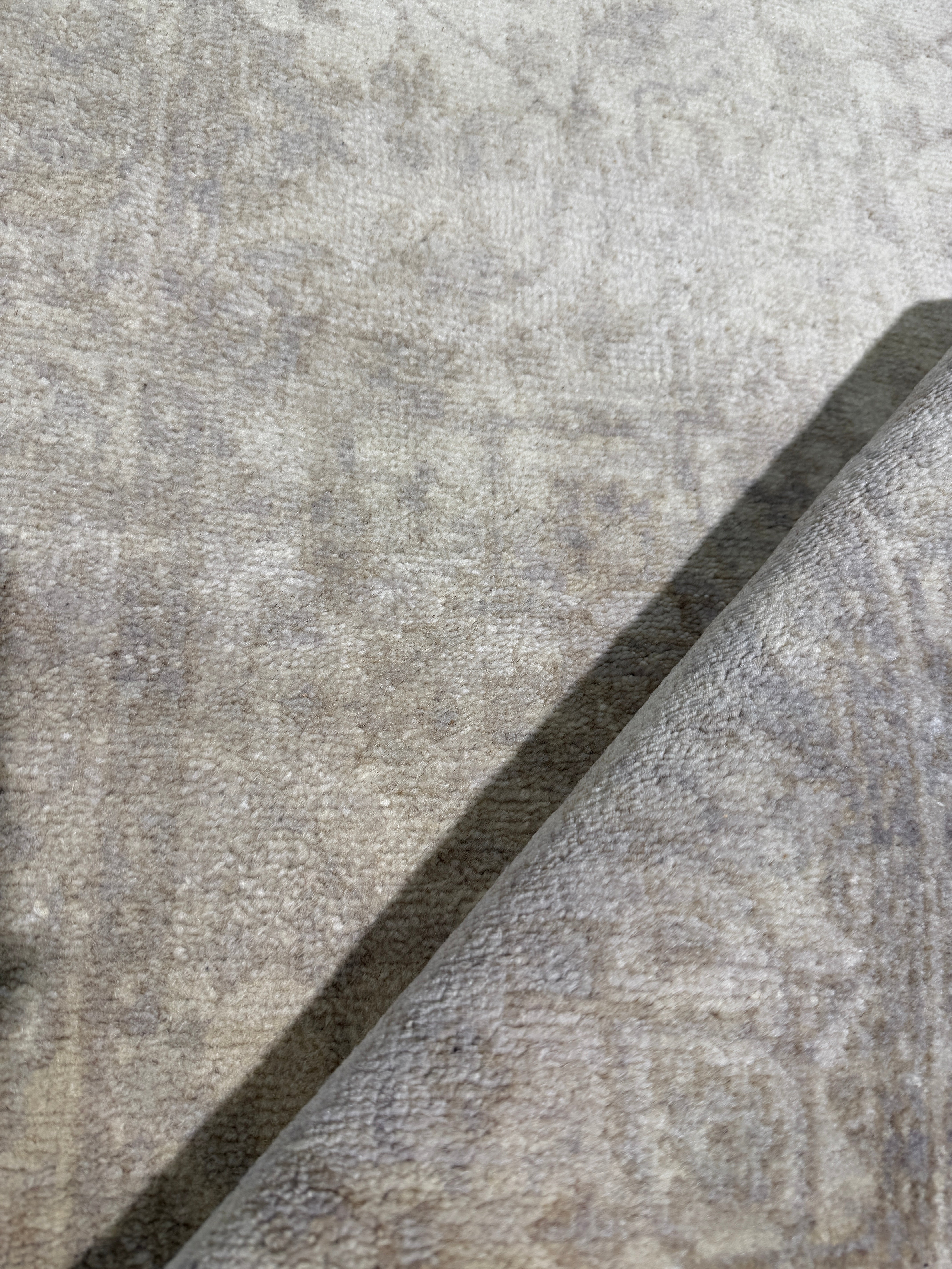 Tiffany Brooks 2.6x9 Tan Hand-Knotted Oushak Runner Rug