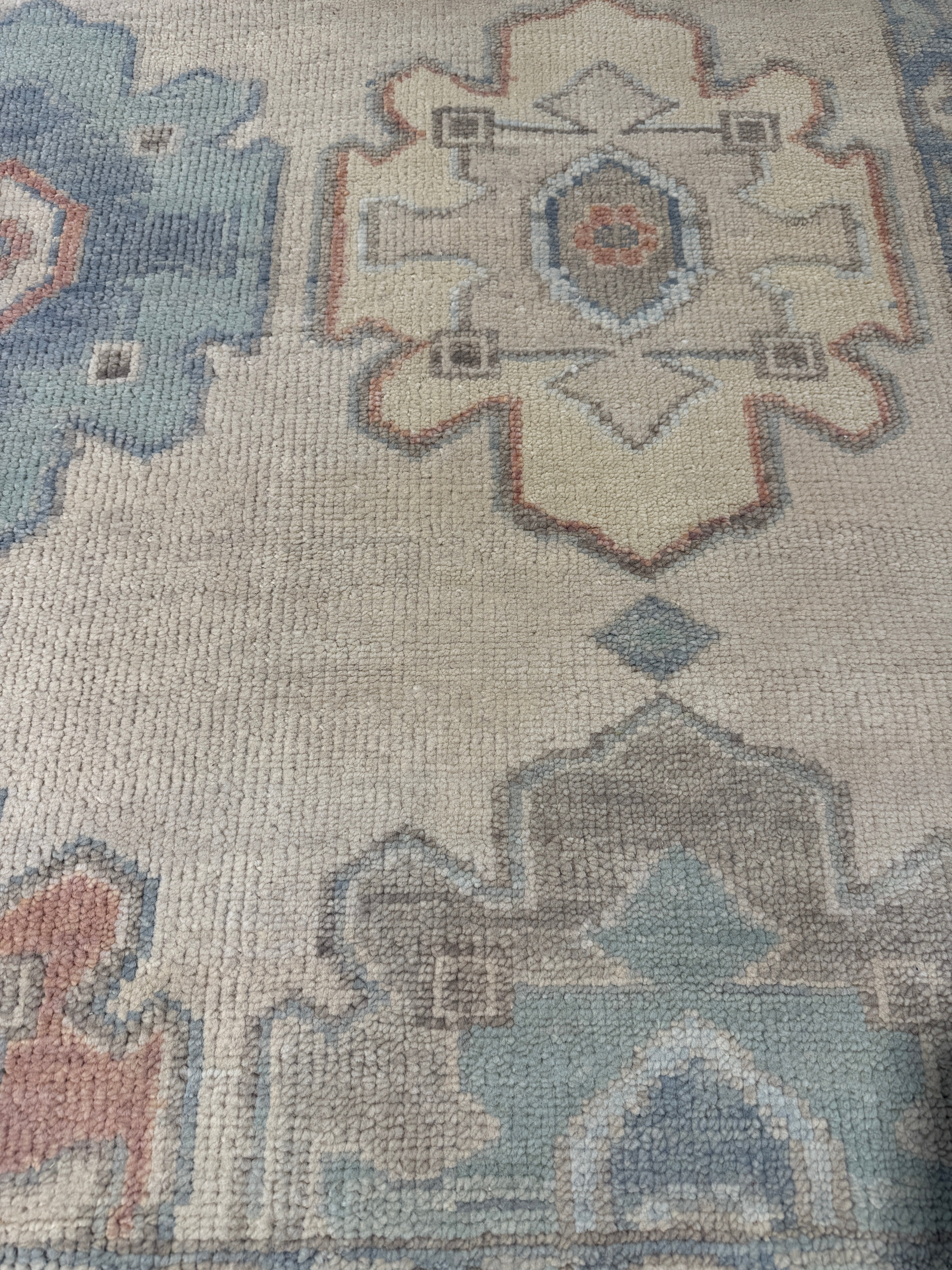 Miss Masel 5.9x9.3 Grey Hand-Knotted Oushak Rug