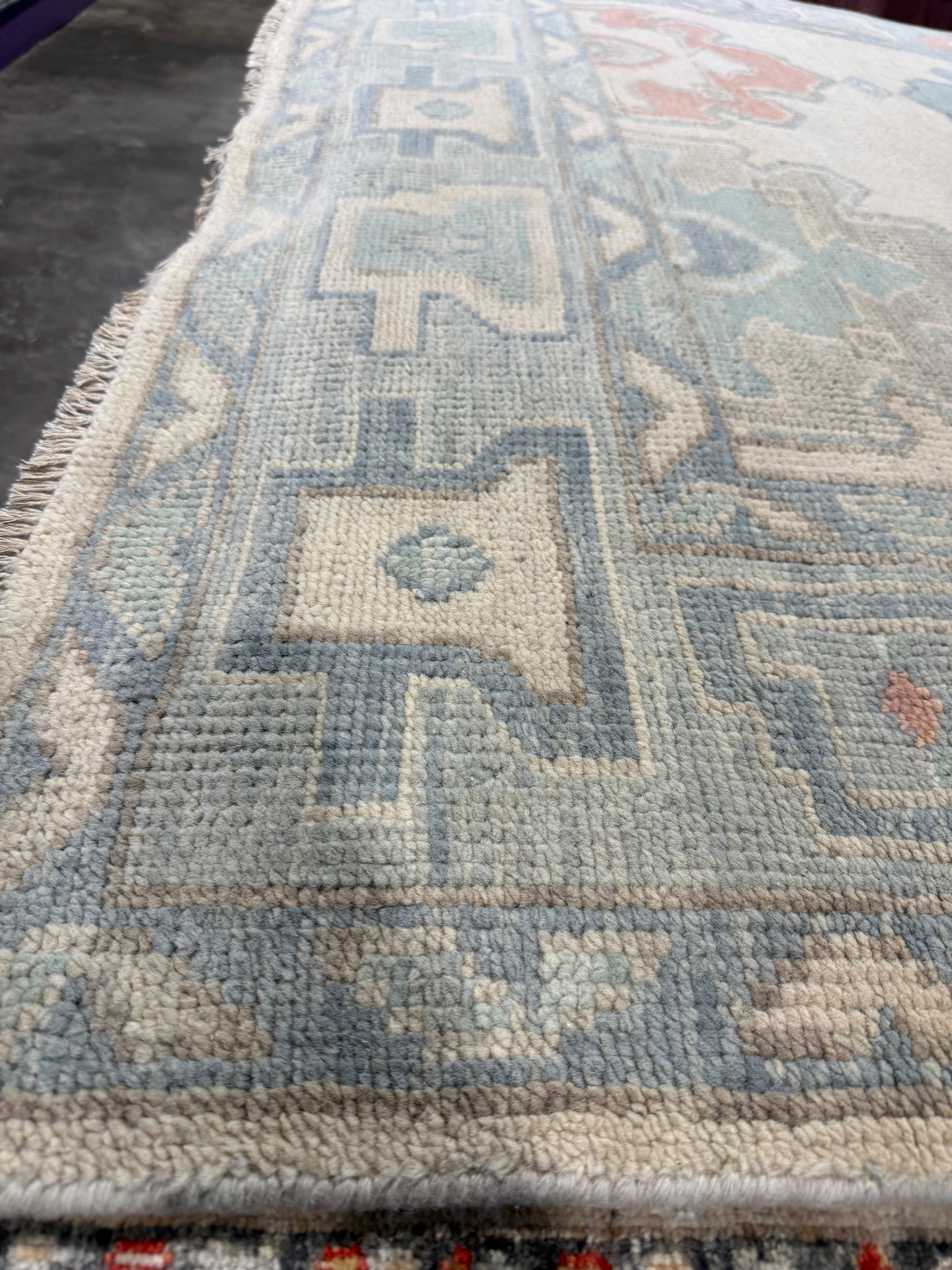 Miss Masel 5.9x9.3 Grey Hand-Knotted Oushak Rug