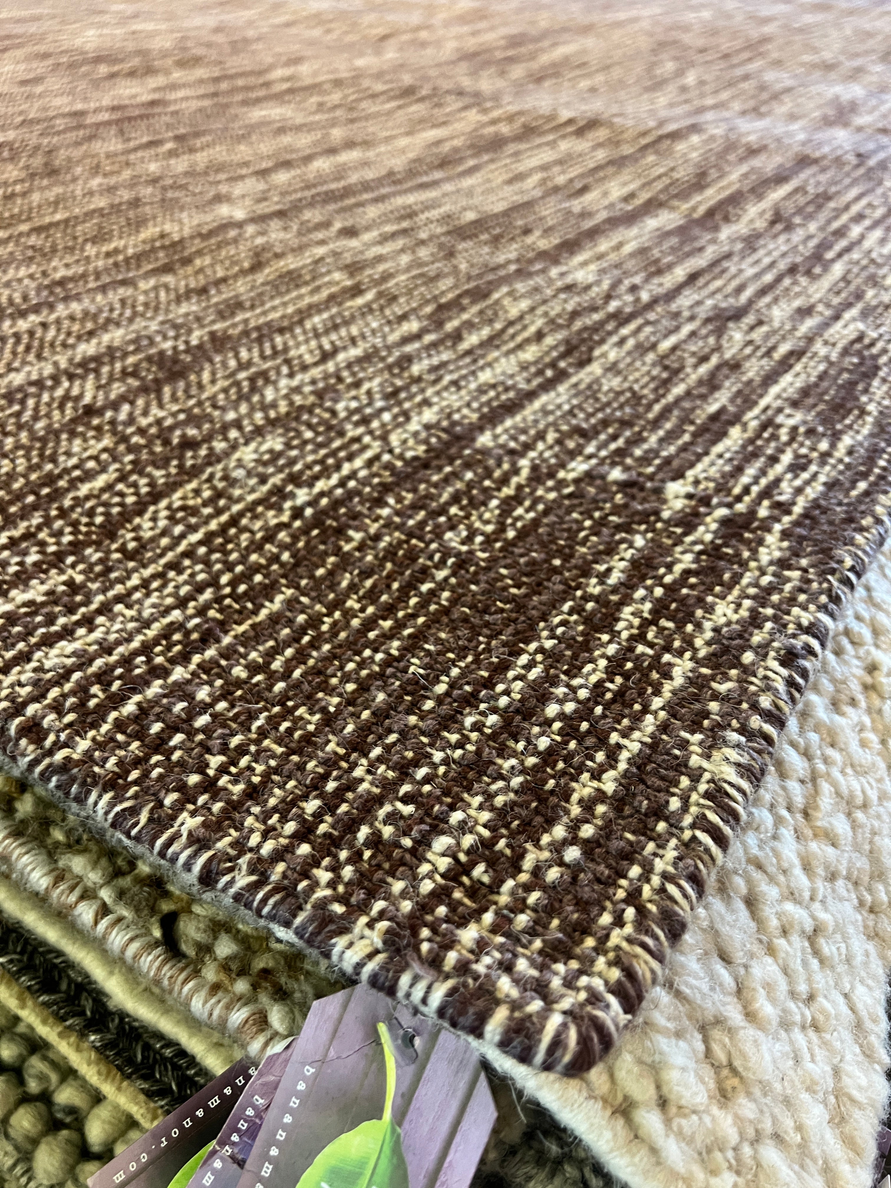 Will Walker 9x12 Hand-Woven Durrie Textured Brown