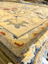 Mena Suvari  8x10 Dark Grey and Cream Hand-Knotted Oushak Rug