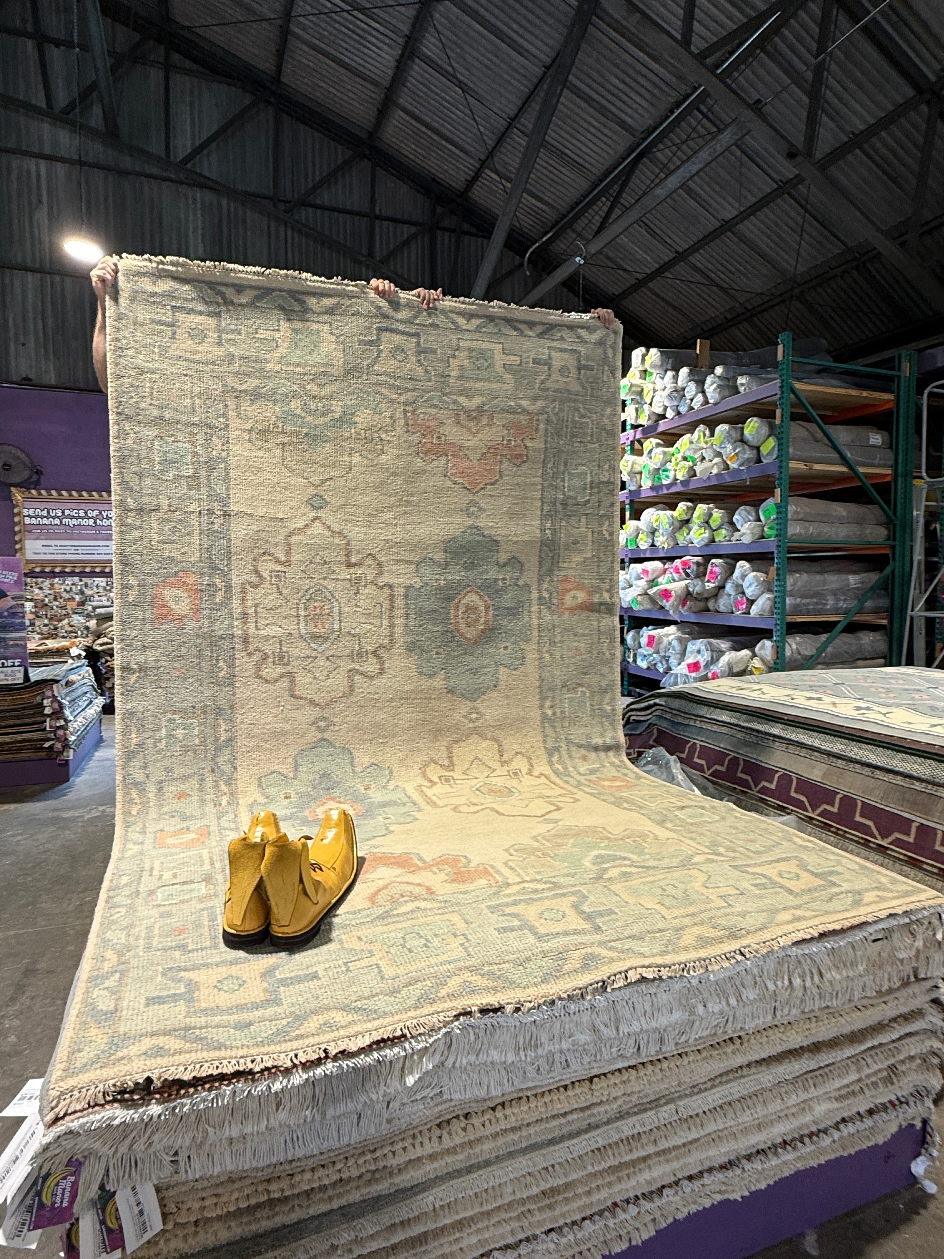 Miss Masel 5.9x9.3 Grey Hand-Knotted Oushak Rug