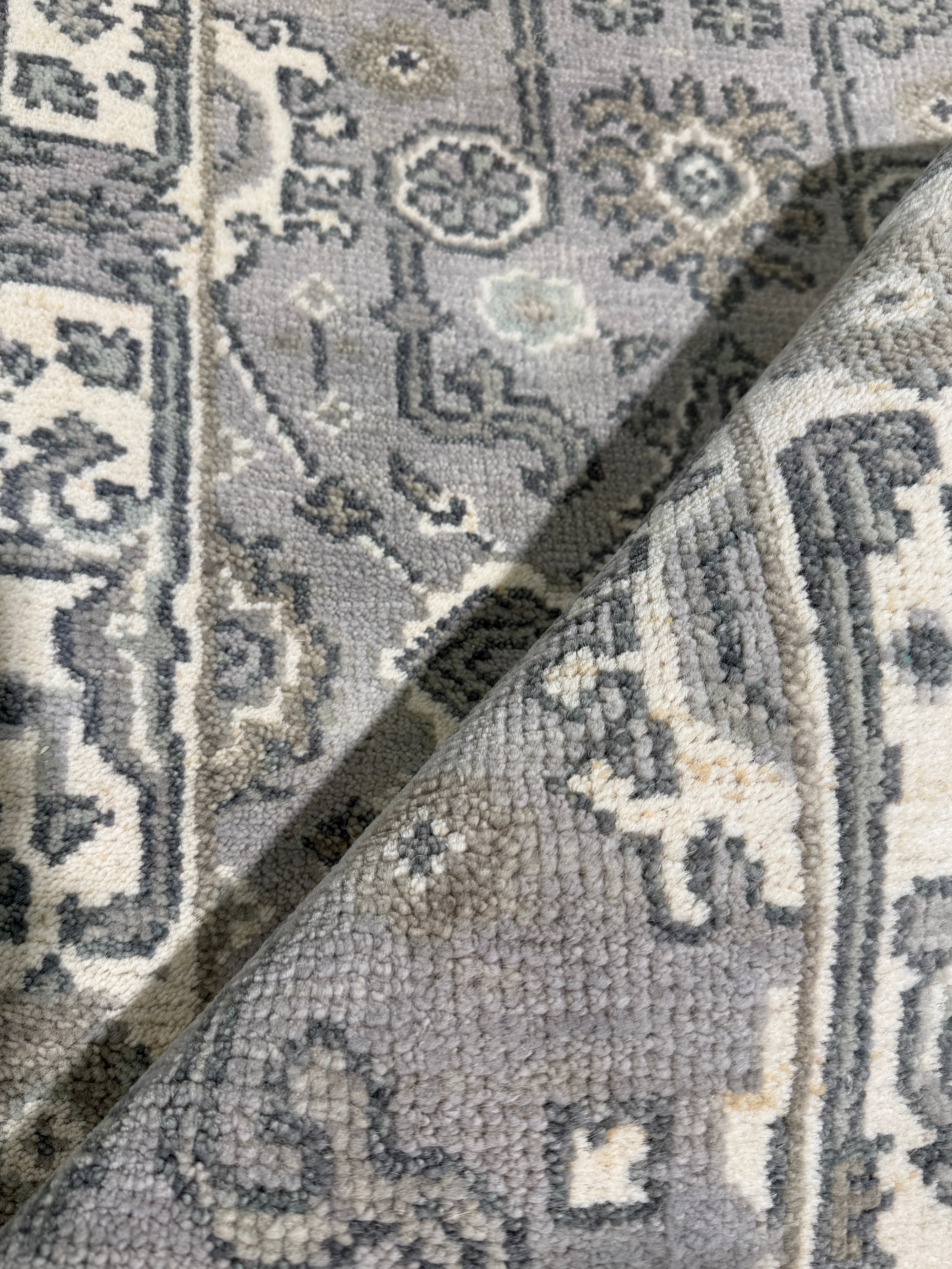 Cammie Clarke 2.6x9.9 Grey Hand-Knotted Oushak Runner