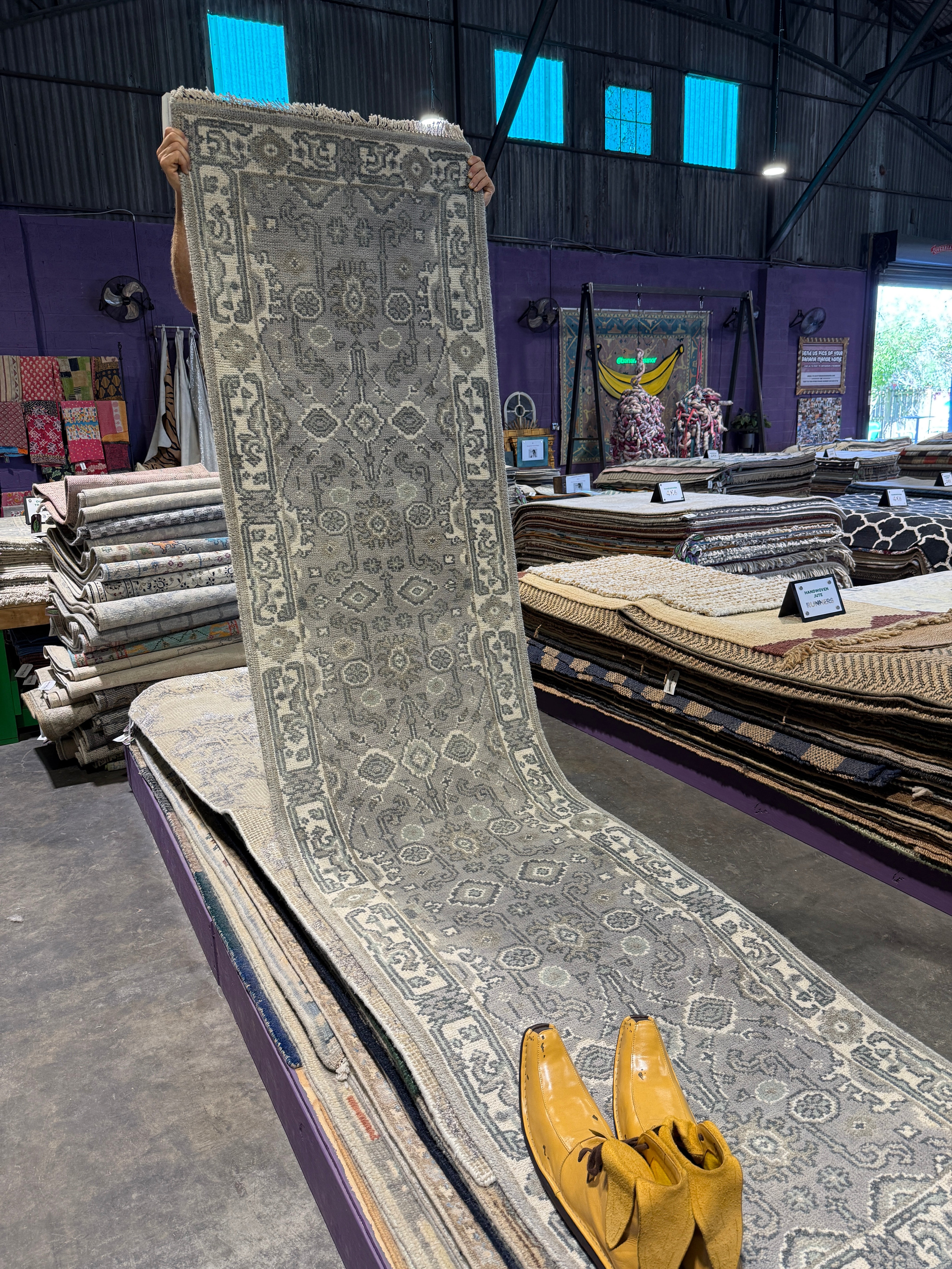 Cammie Clarke 2.6x9.9 Grey Hand-Knotted Oushak Runner