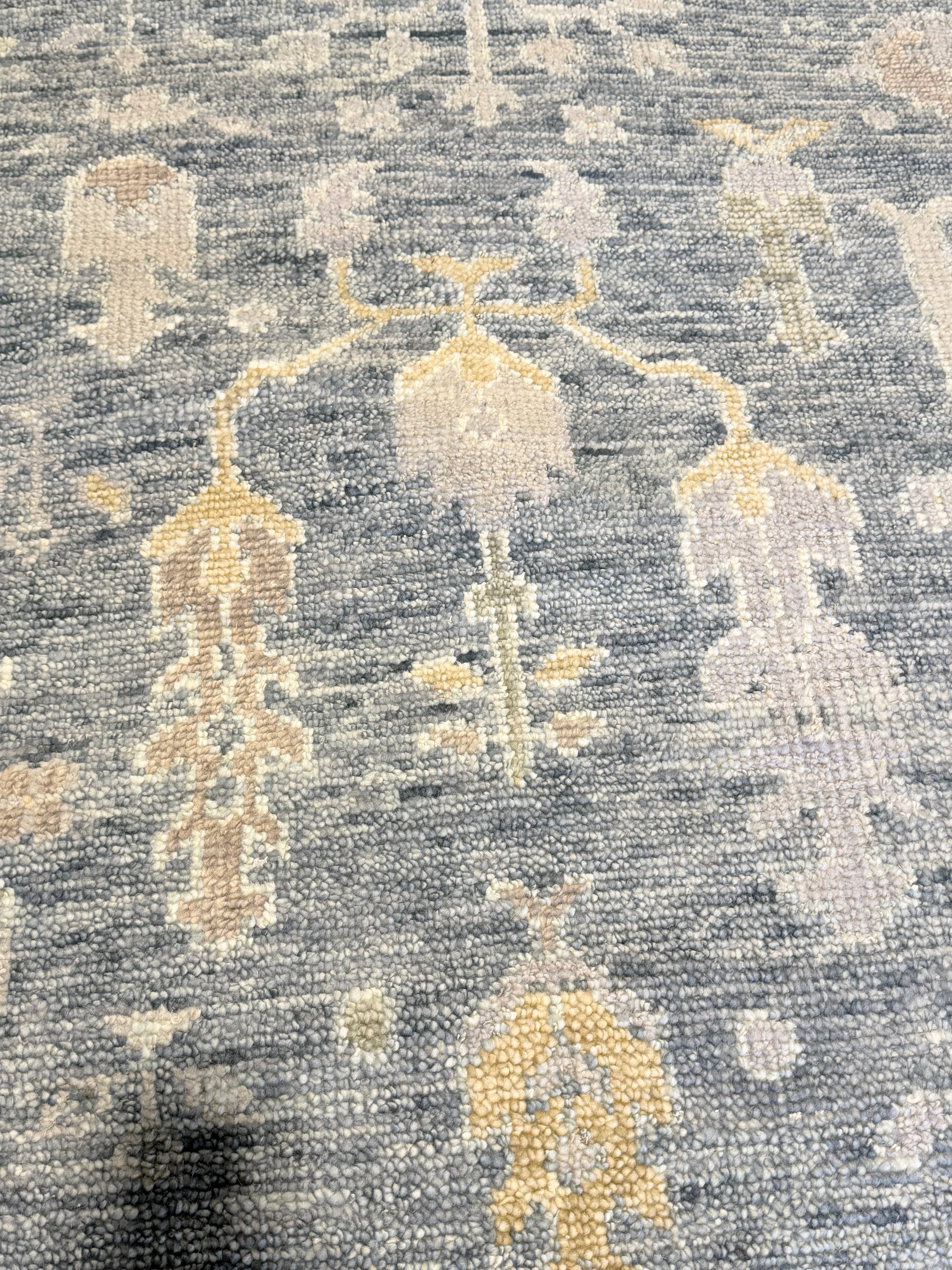 Jessy 8x10 Grey and Beige Green Hand-Knotted Oushak Rug