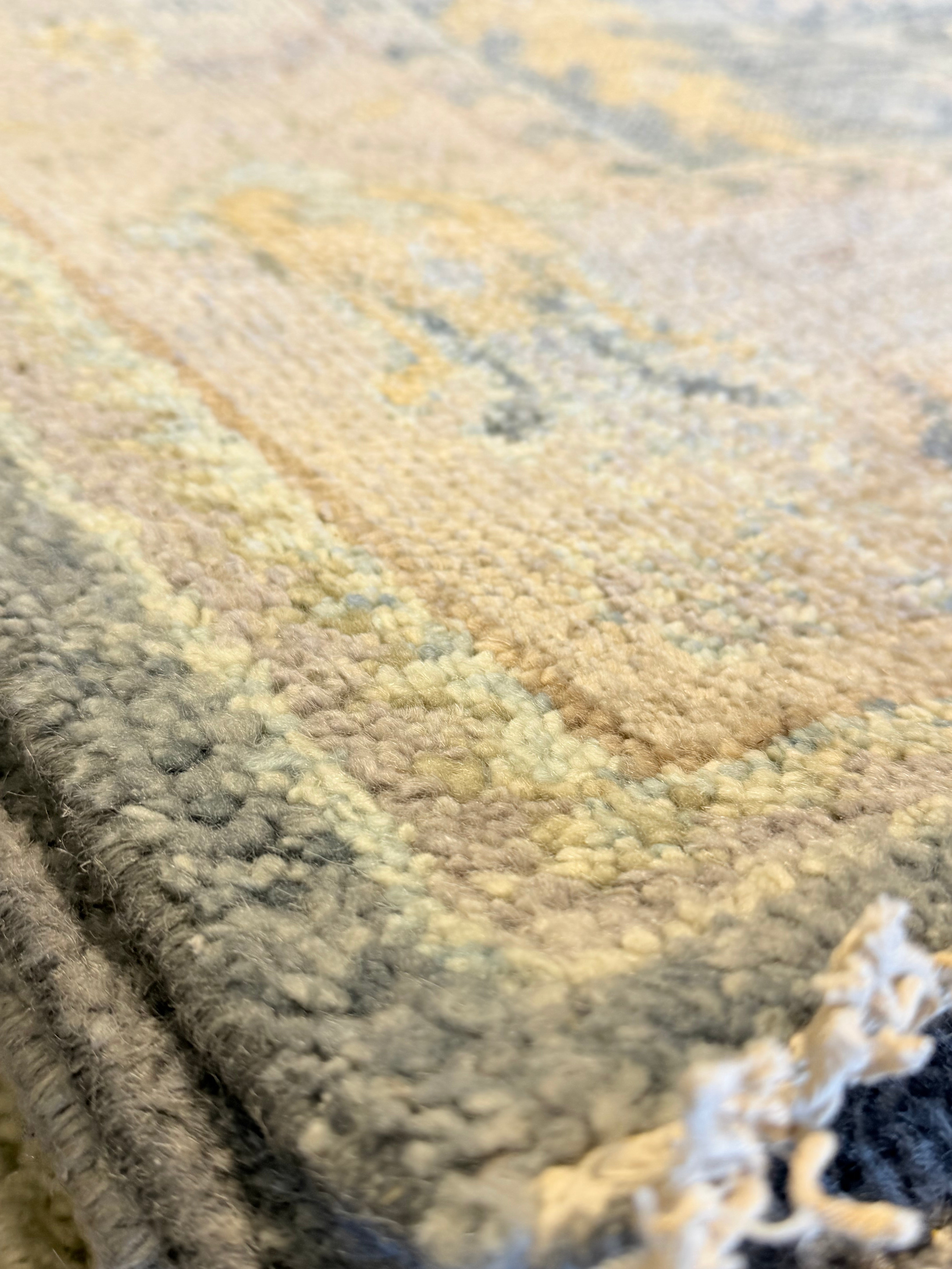 Jessy 8x10 Grey and Beige Green Hand-Knotted Oushak Rug