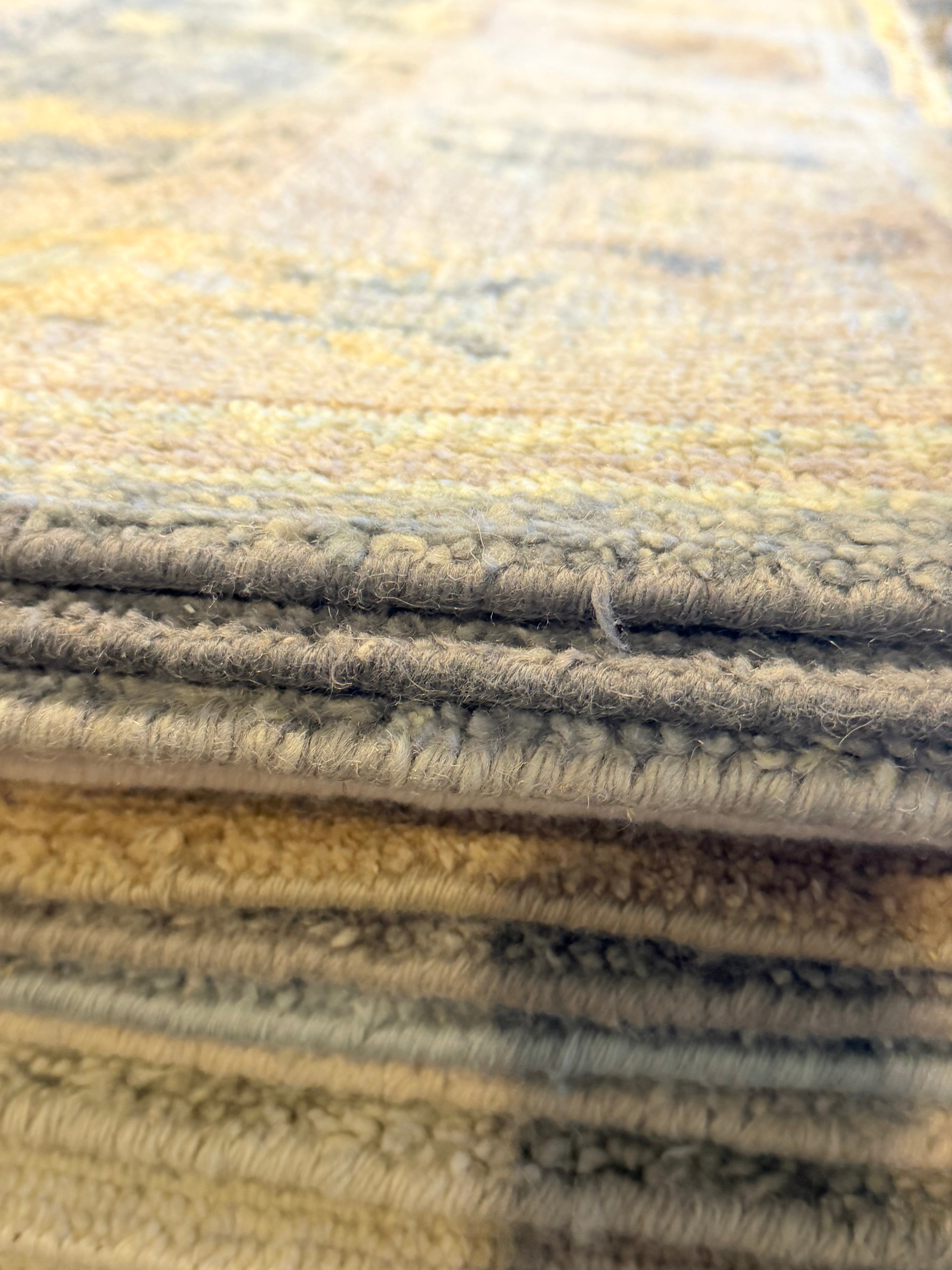 Jessy 8x10 Grey and Beige Green Hand-Knotted Oushak Rug