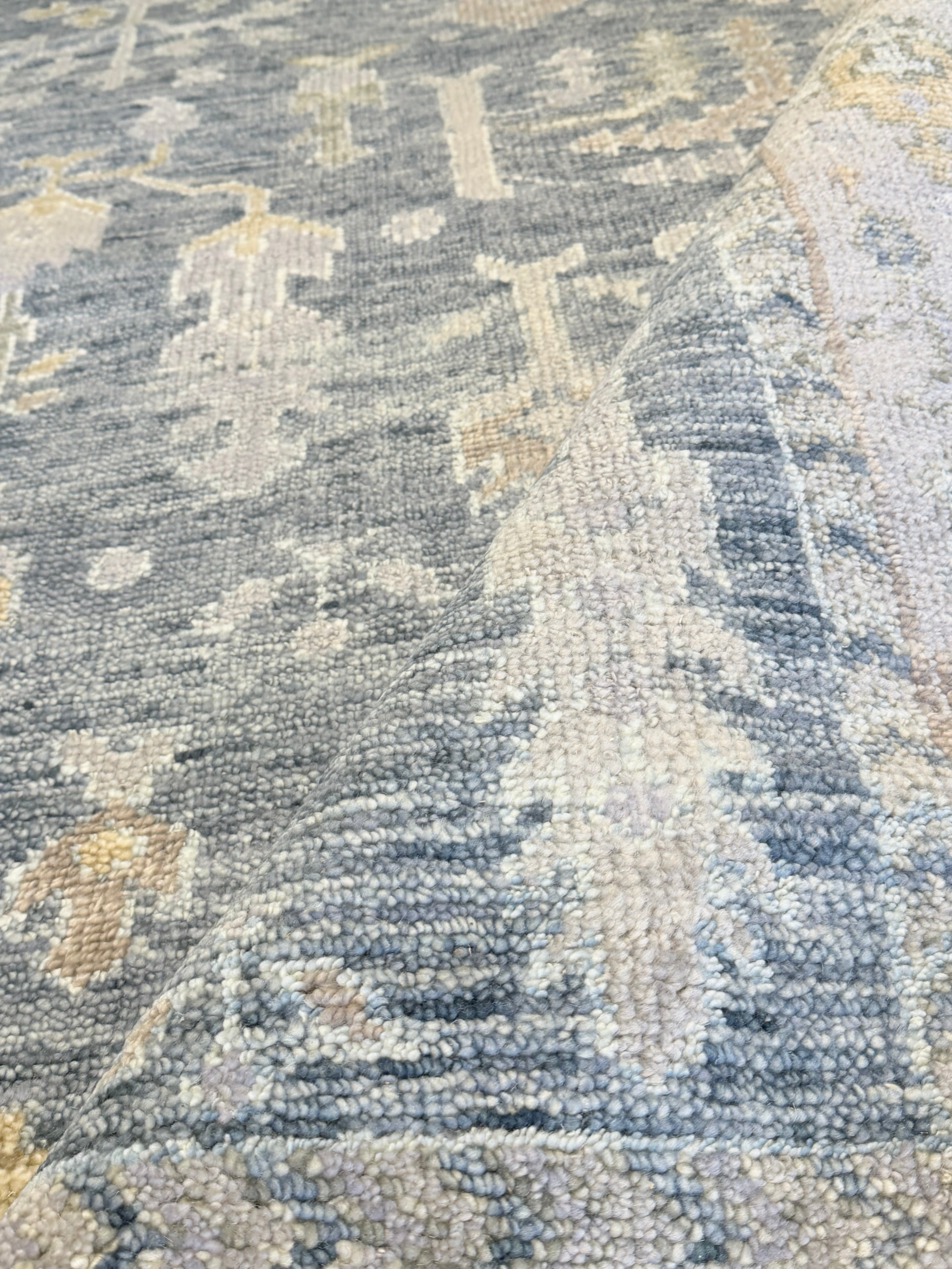 Jessy 8x10 Grey and Beige Green Hand-Knotted Oushak Rug