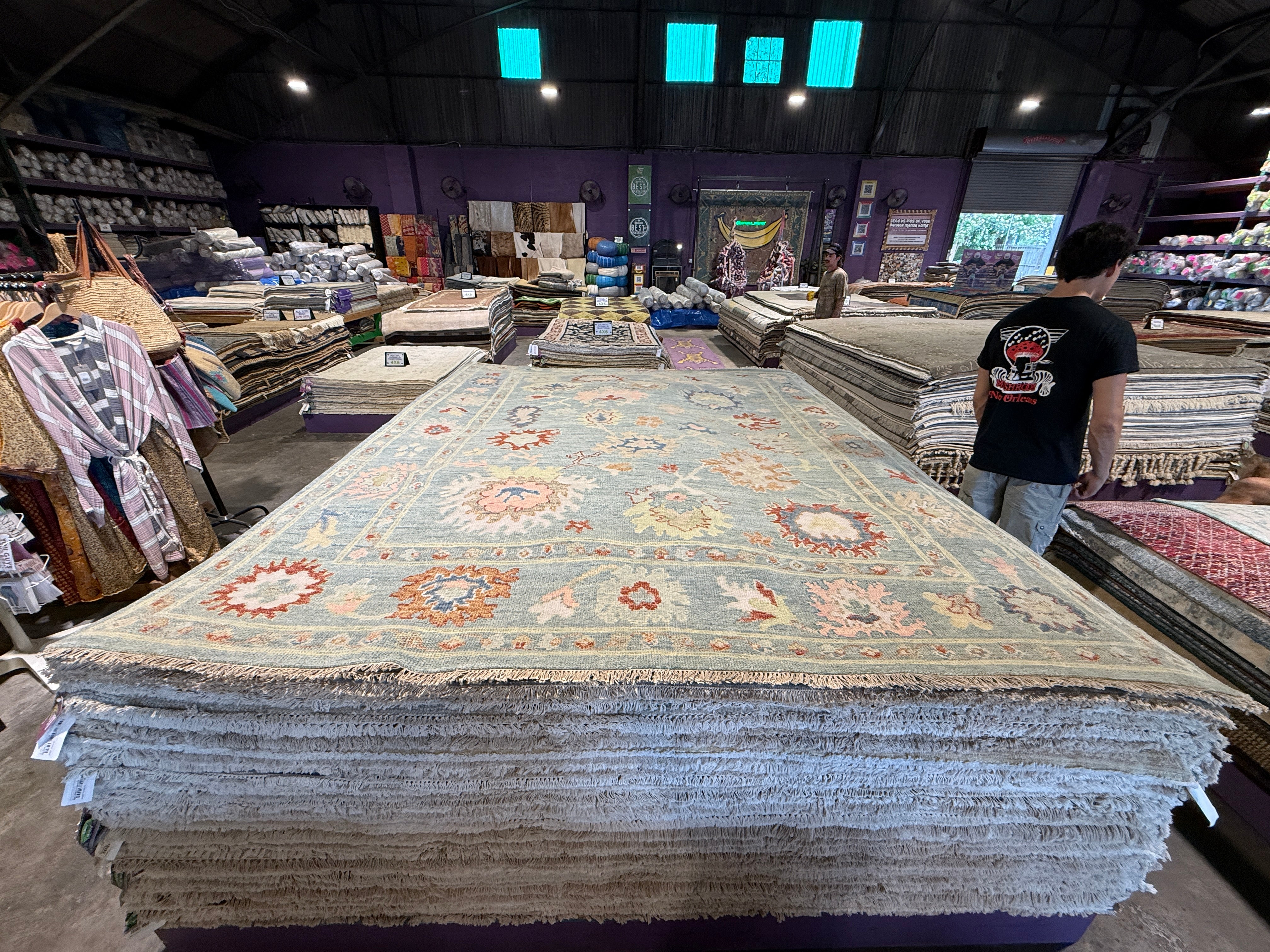 Alison Leiby 8x10 Blue Hand-Knotted Oushak Rug