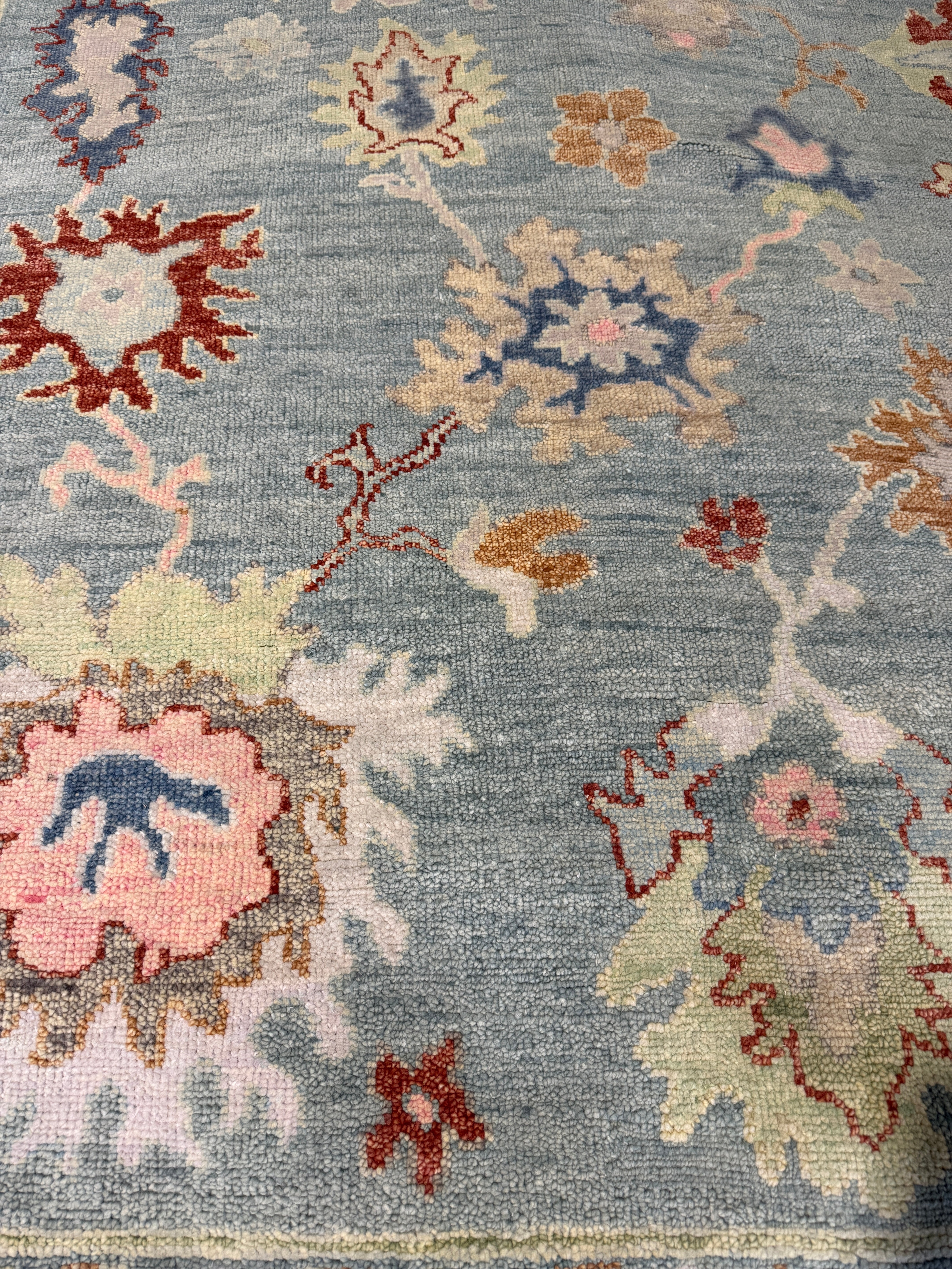 Alison Leiby 8x10 Blue Hand-Knotted Oushak Rug